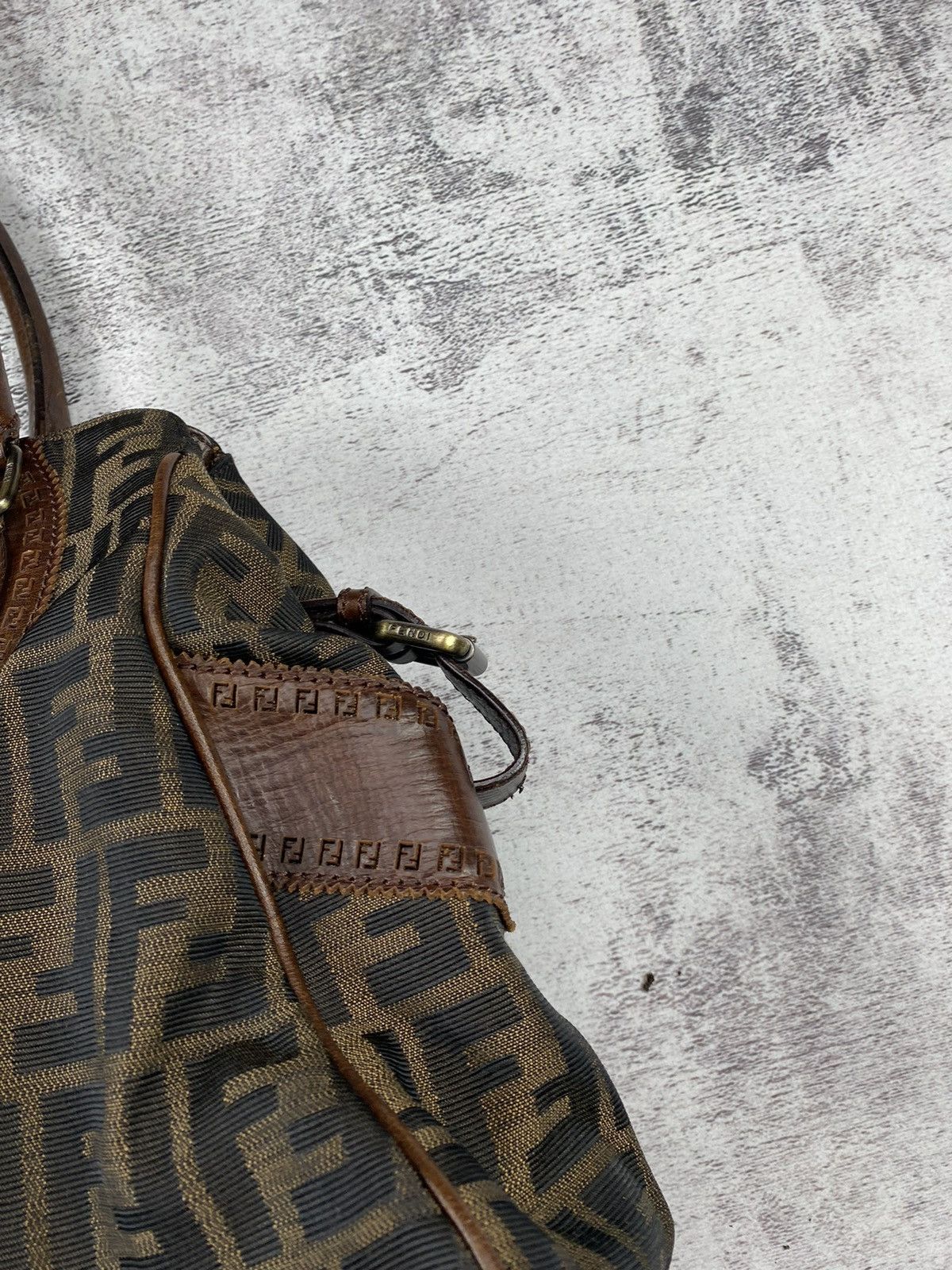 Fendi Fendi Roma Ethnico Zucca Canvas Monogram FF Brown Women’s Hand Shoulder Tote Bag Size ONE SIZE - 7 Thumbnail