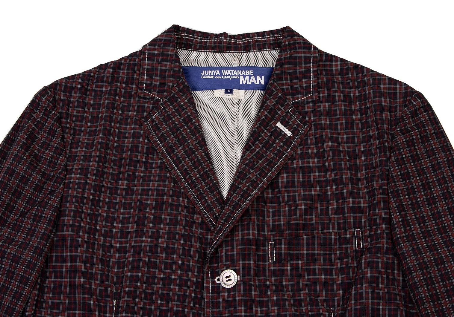 Junya Watanabe Mesh Lined Check Jacket in Navy and Red, Size S Size US S / EU 44-46 / 1 - 2 Thumbnail