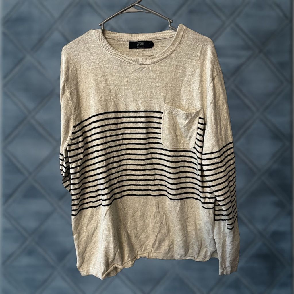 J.Crew J.Crew Mens XL Crew Neck Sweater Preppy Business Casual Ivy League Beige Stripe Size US XL / EU 56 / 4 - 1 Thumbnail