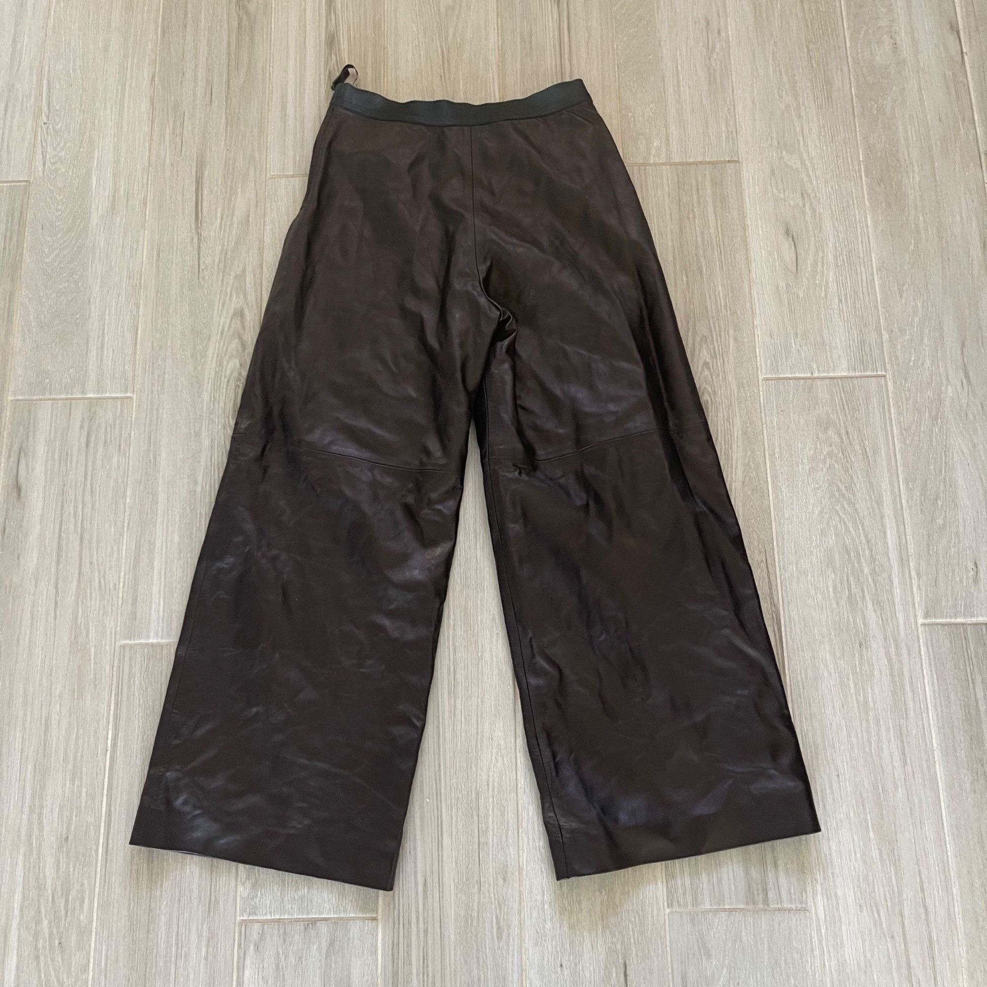 Longchamp NEW LONGCHAMP ITALY BLACK LEATHER WOMEN'S PANTS SZ 36 SMALL Size 27" / US 4 / IT 40 - 3 Thumbnail