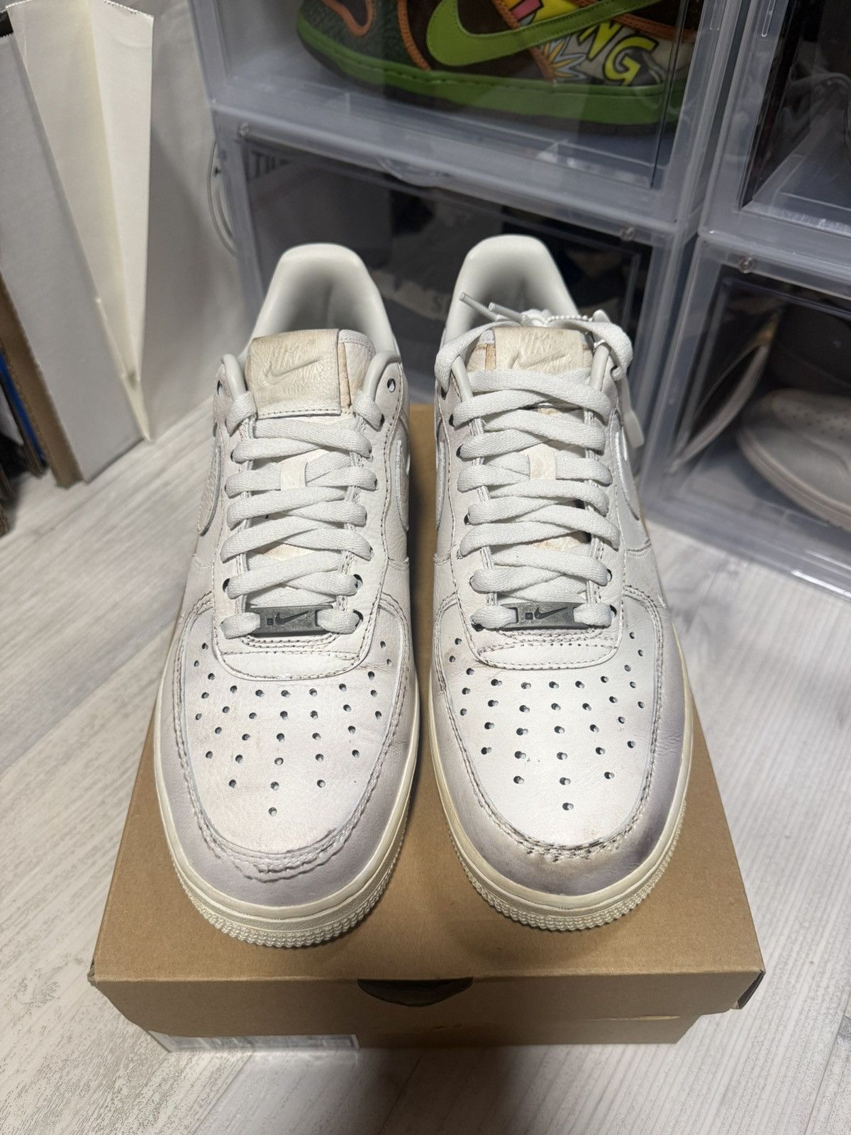 Nike Nike Air Force 1 Low .SWOOSH Dirty Triple White Size US 11 / EU 44 - 4 Thumbnail