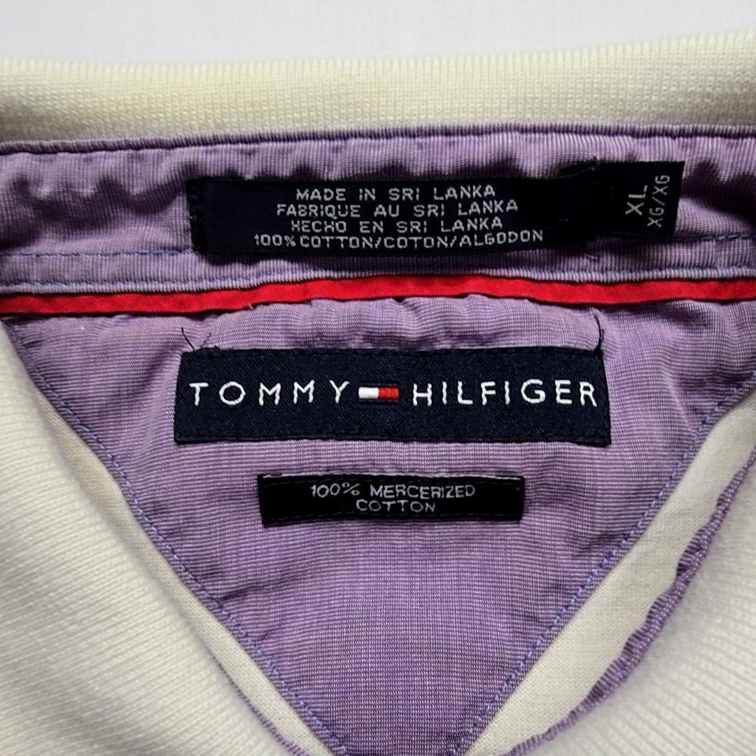 Tommy Hilfiger Vintage Tommy Hilfiger Polo Striped White Ivory XL Shirt Size US XL / EU 56 / 4 - 5 Thumbnail