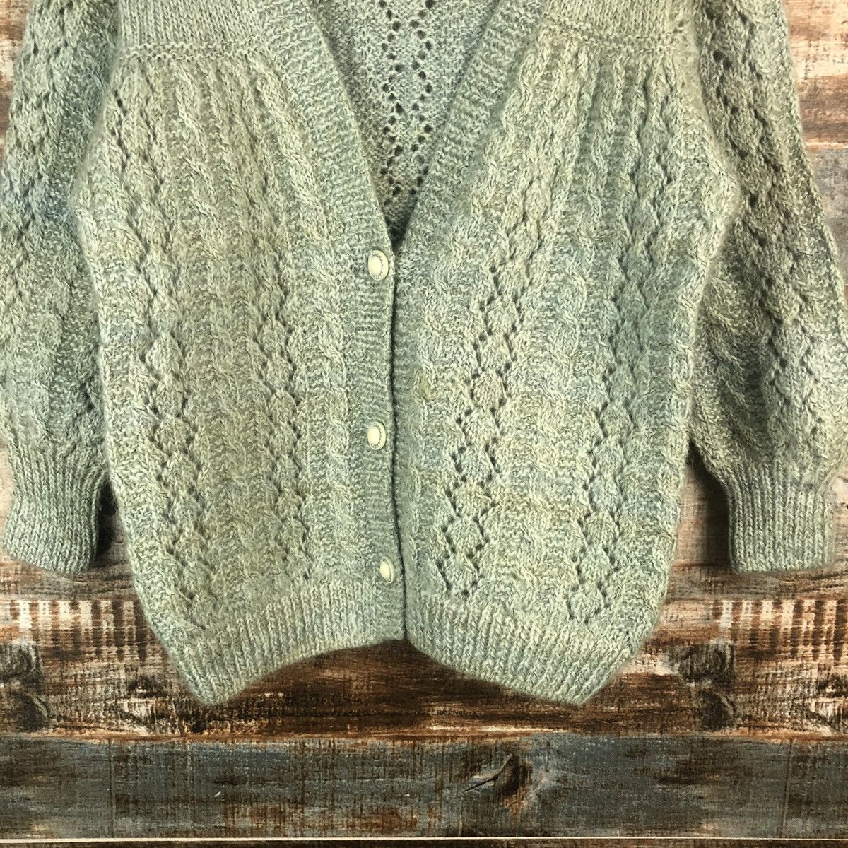 Japanese Brand Japan cardigan vintage faded Green Knitwear #A2282 Size S / US 4 / IT 40 - 6 Thumbnail