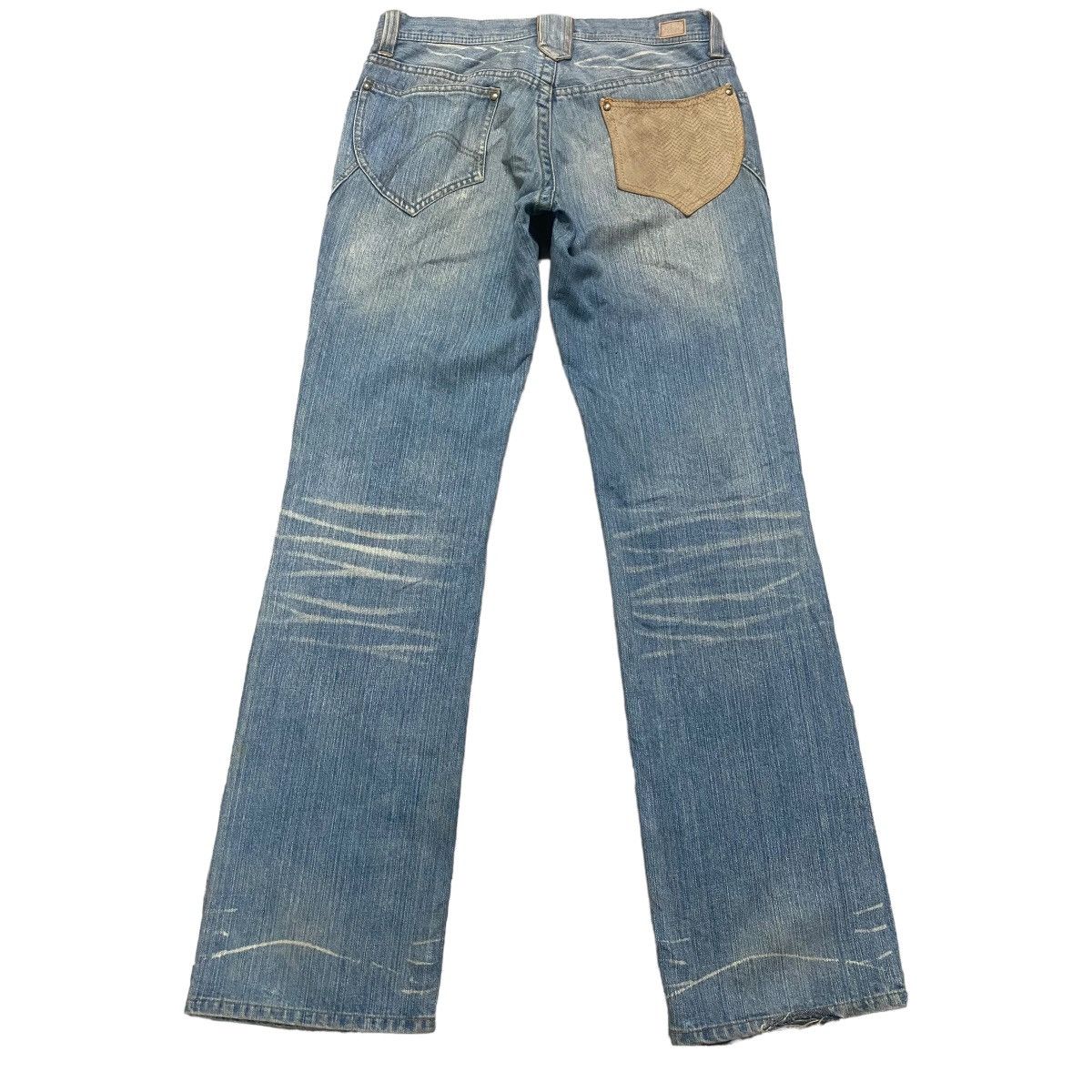 Japanese Brand NCFM Denim Flare Leather Pocket Faded Jeans Size US 30 / EU 46 - 1 Thumbnail