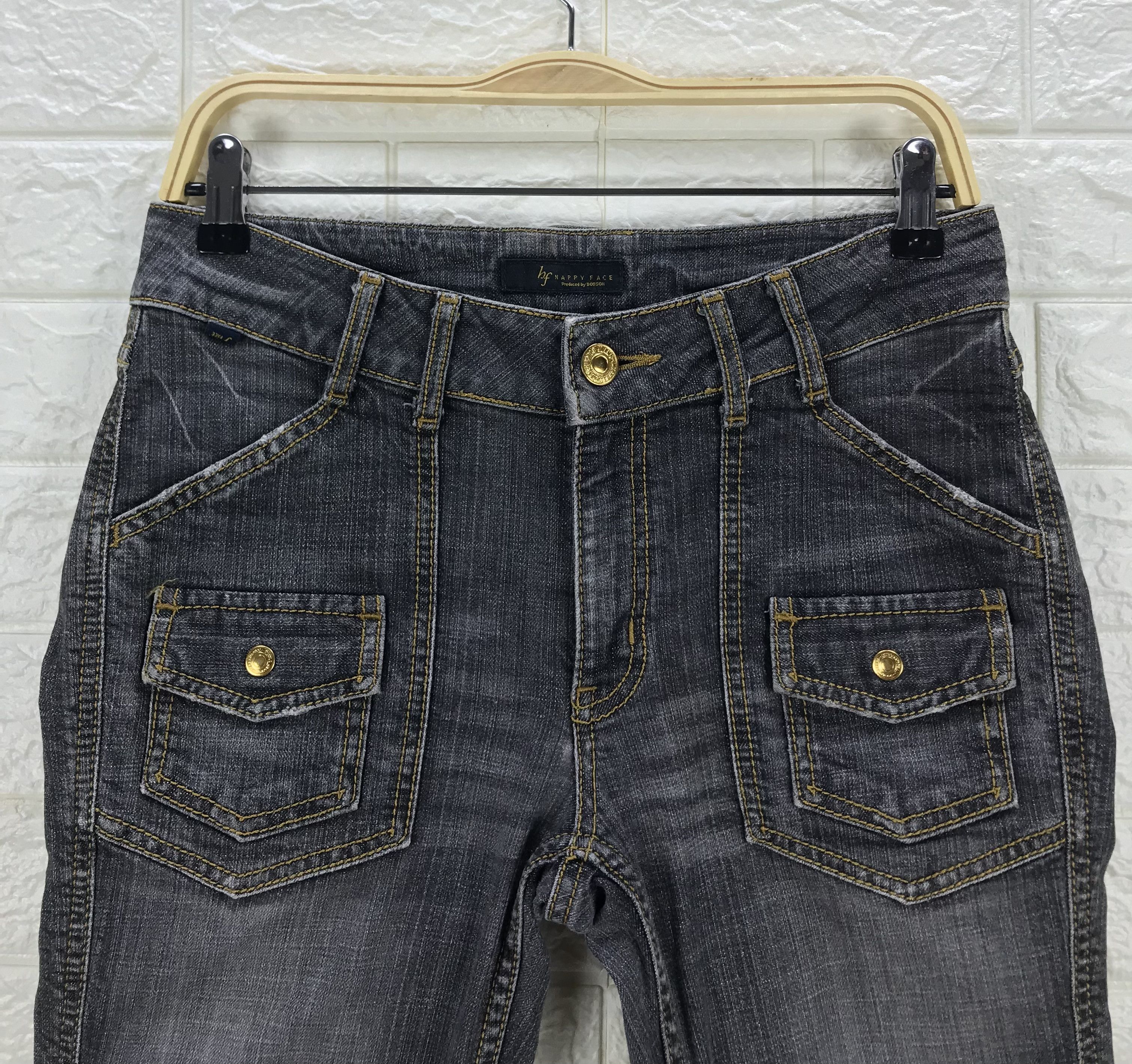 Vintage Vintage Bobson Faded Black Bush Flare Jeans Size 27" / US 4 / IT 40 - 2 Thumbnail