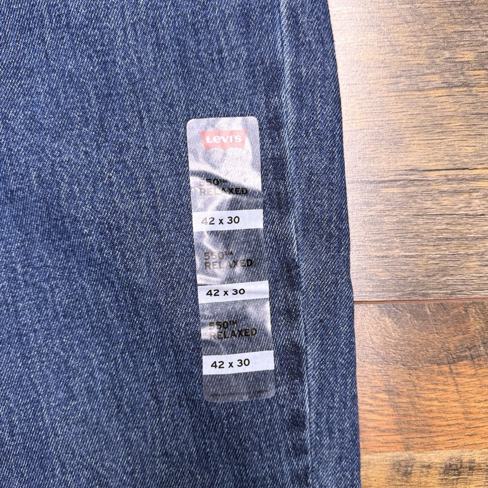 Levi's Levi's 550 Jeans Mens Regular 40x32 Relaxed Tapered High Rise Denim Blue 5-Pocket Machine Washable Belt Loops Jeans Men Size US 40 / EU 56 - 5 Thumbnail