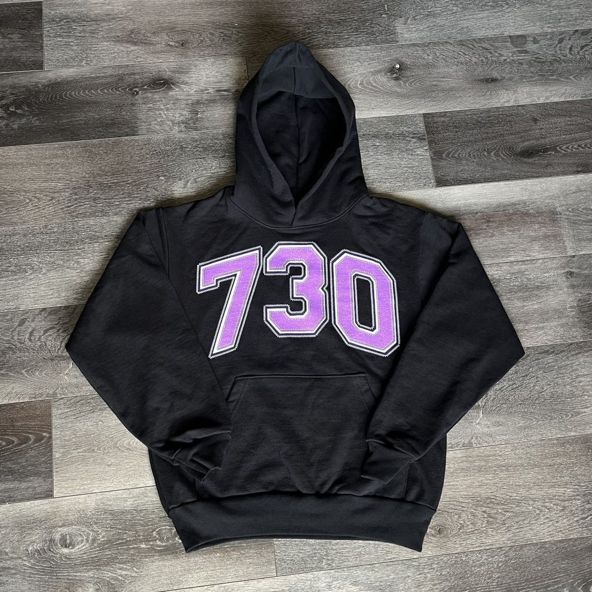 Asspizza Asspizza Purple Glitter Stitch Print Logo Black Hoodie 730 Size US S / EU 44-46 / 1 - 1 Thumbnail