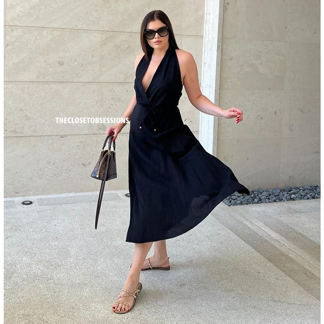 Zara ZARA BLOGGER FAVE!!! Linen Blend Midi Dress NWT Size L / US 10 / IT 46 - 14 Thumbnail