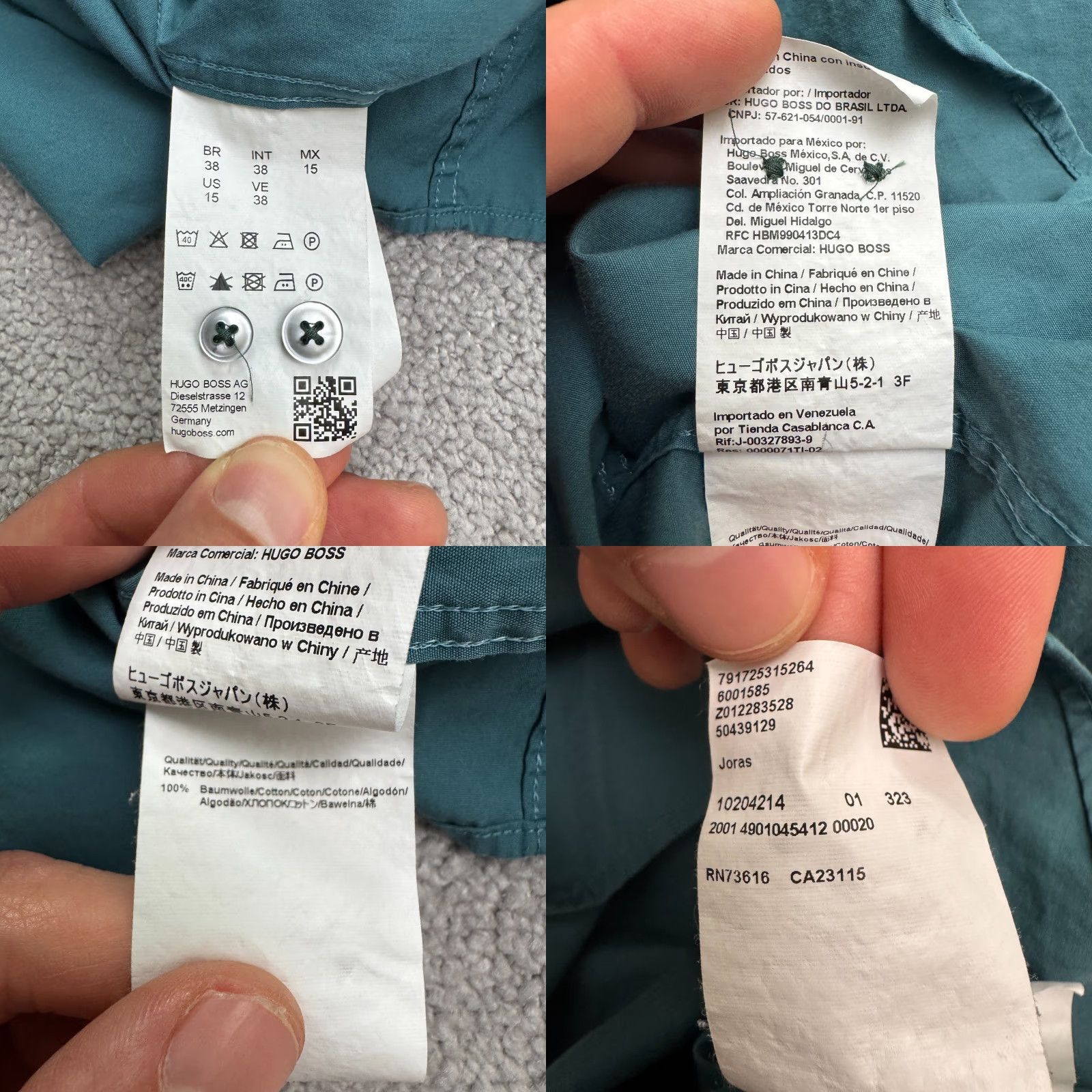Hugo Boss VINTAGE Boss Hugo Boss Slim Fit Button-Up Shirt Mens 15 38 Teal Green Floral Shirt Adult Medium Blue Slim Fit VintageNoN/A Size US M / EU 48-50 / 2 - 8 Thumbnail