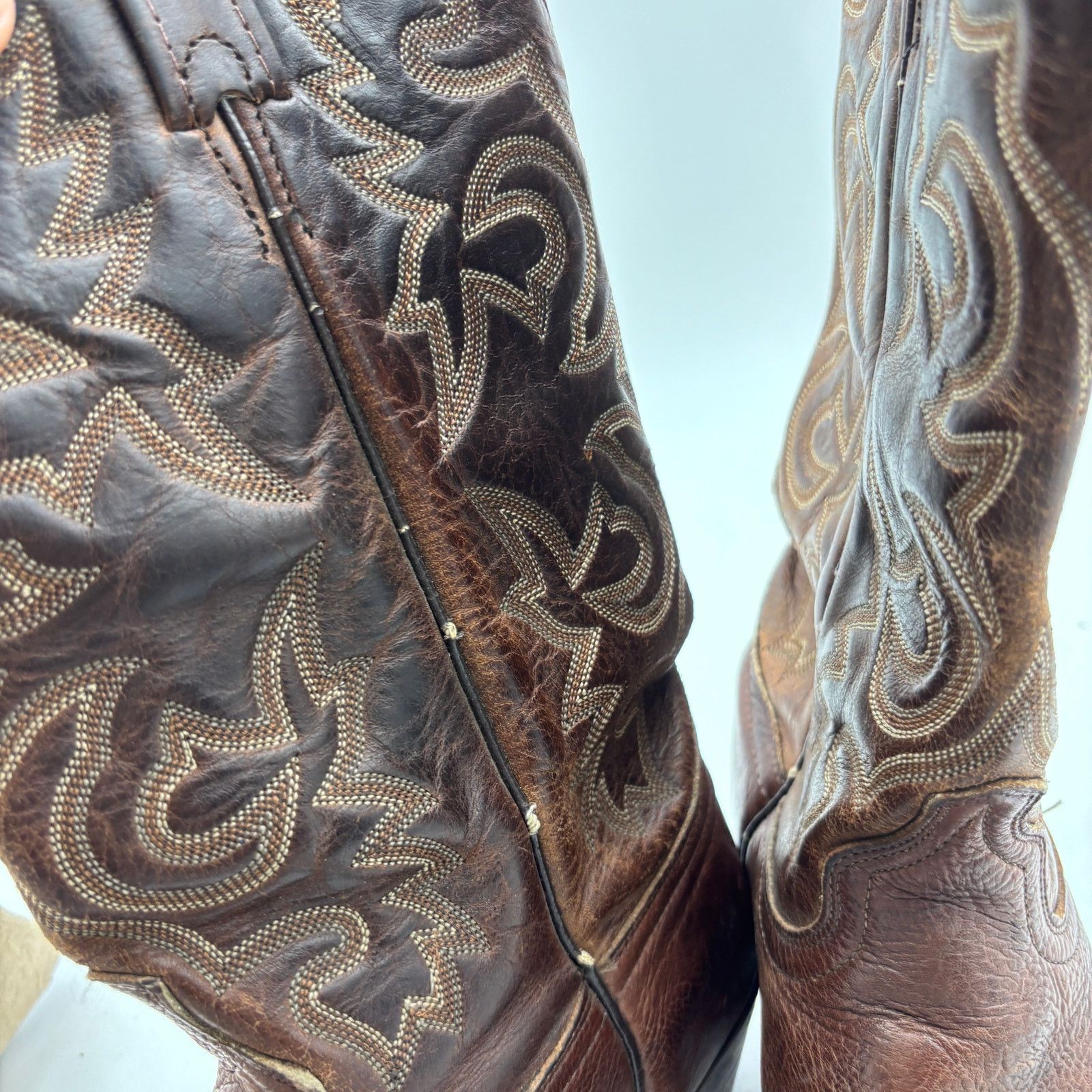Vintage Vintage J. Chisholm Brown Leather Western Boots Men's 8.5D Size US 8.5 / EU 41-42 - 12 Thumbnail