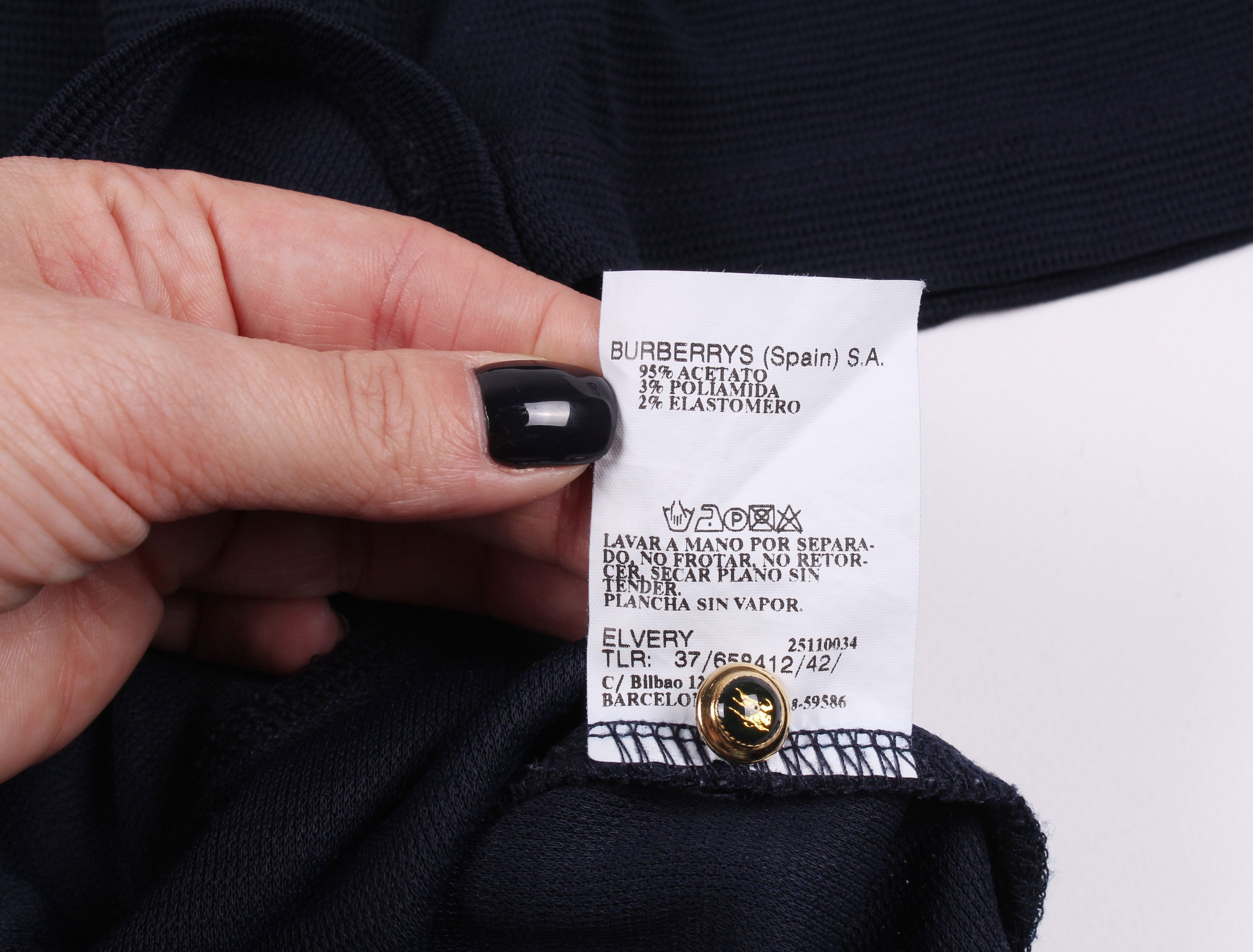 Burberry Vintage Burberrys Navy Small Logo Blouse Top Size M / US 6-8 / IT 42-44 - 6 Thumbnail