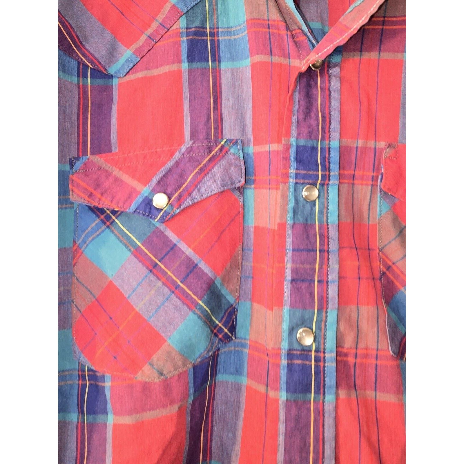 Wrangler Wrangler Long Sleeve Pearl Snap Shirt Men's M X-Long Tails Size US M / EU 48-50 / 2 - 2 Thumbnail