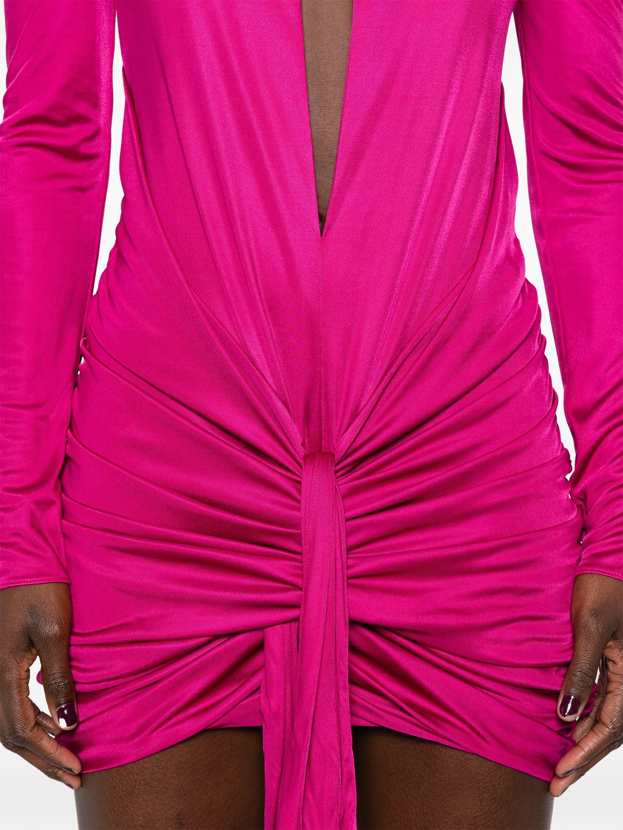 Saint Laurent Paris o1s1wg110924 Draped Dress in Jersey in Pink Size M / US 6-8 / IT 42-44 - 5 Thumbnail