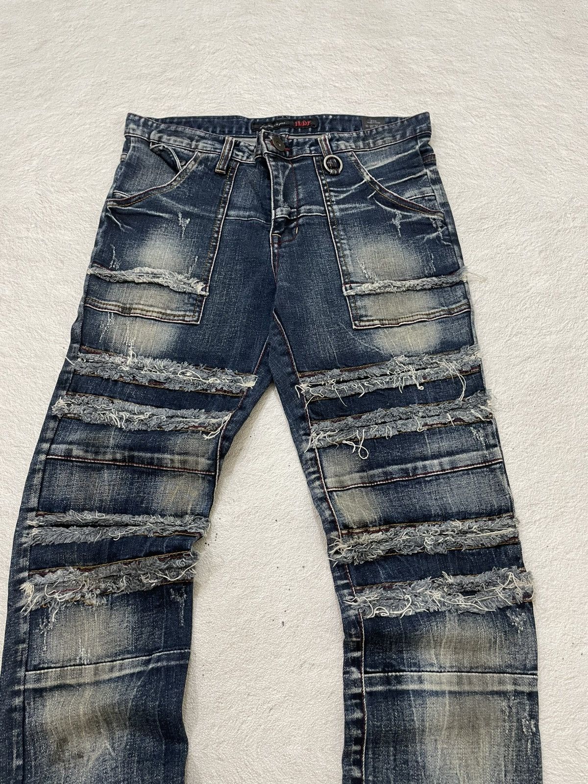 Japanese Brand 2000s ILDF Y2K Layered Distressed Denim Archive Grunge LGB Size US 31 - 2 Thumbnail