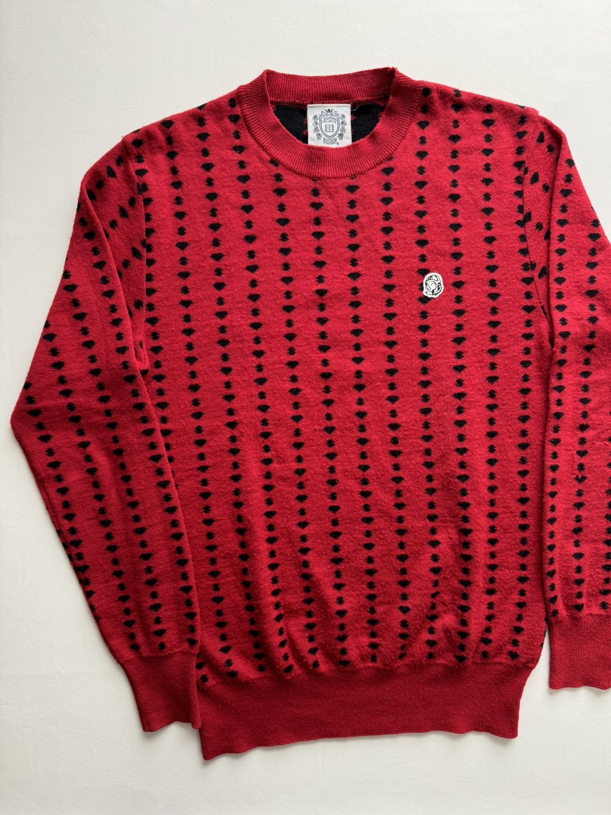 image of Billionaire Boys Club Season 10 Wabash Diamonds & Dollars Knit Sweater in Red, Men's (Size Medium)