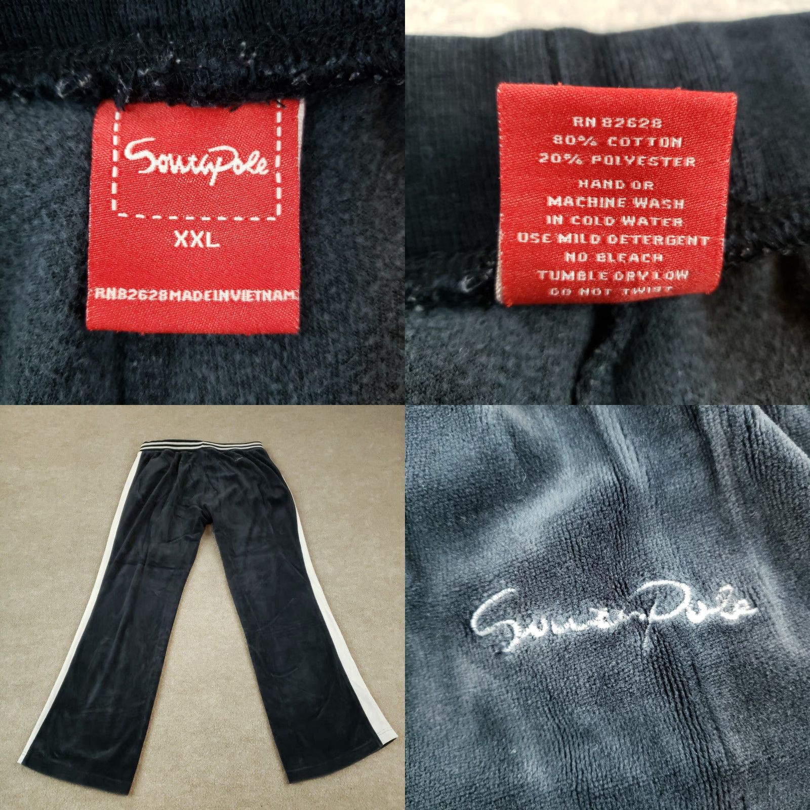 Southpole South Pole Womens Blue Velour Stretch Pants 2XL High Waist Comfort Pocket Size 40" / US 18 - 8 Thumbnail