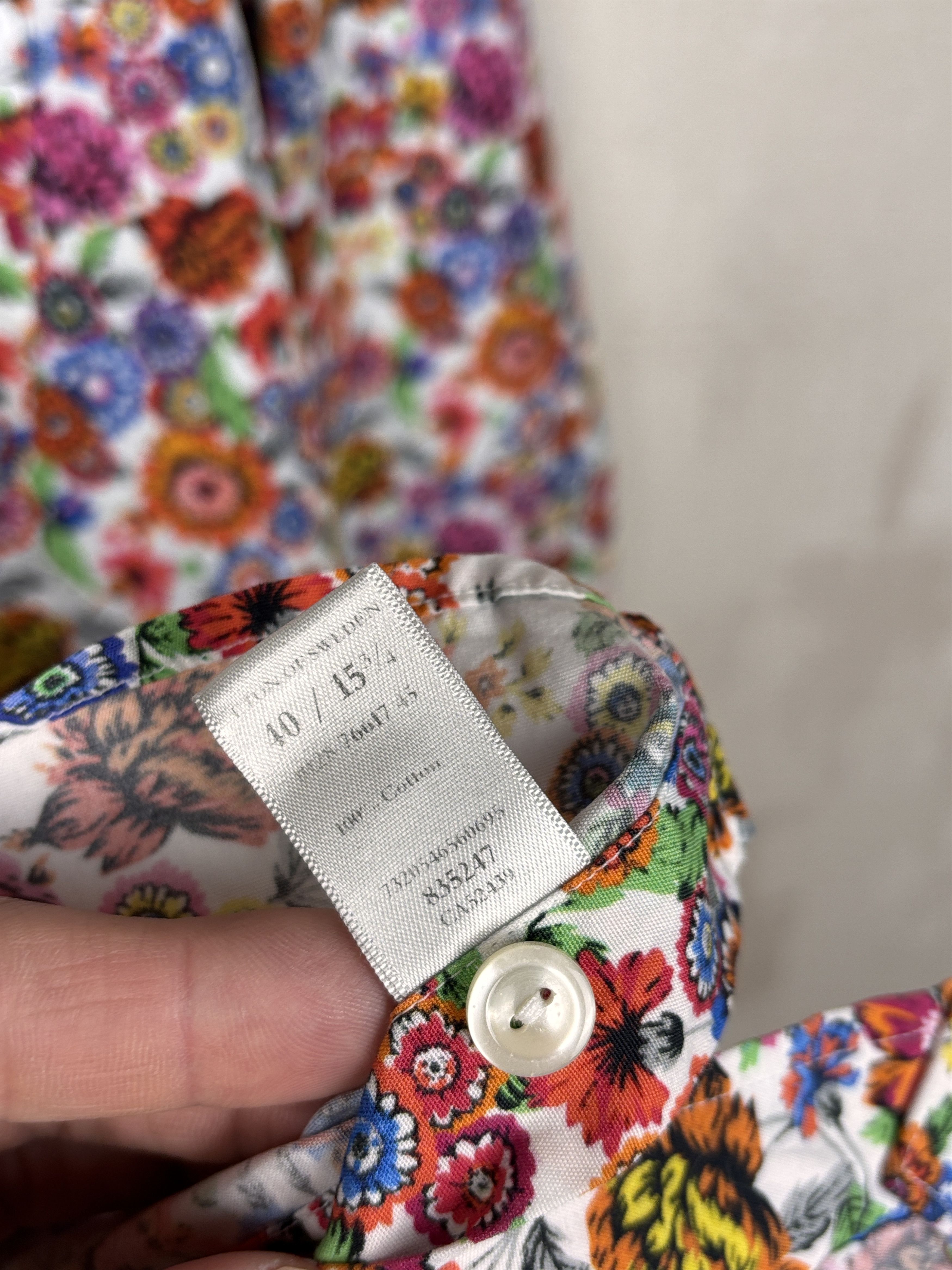 Eton Mint! Eton Floral Dress Shirt Sz 40 / M / 15 (3/4) Slim Fit Size US M / EU 48-50 / 2 - 11 Thumbnail