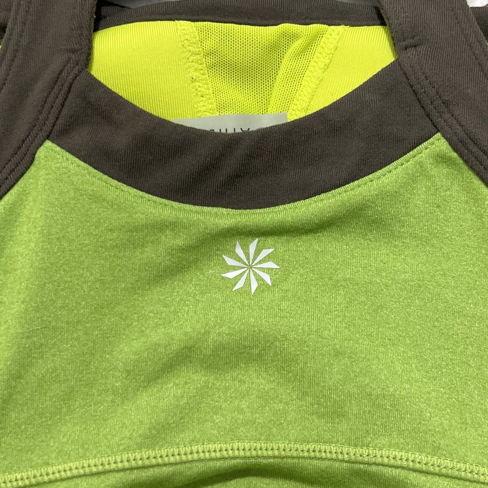 Gap Athleta Crossback Athletic Tank Top Green + Gray Logo Shirt Size S / US 4 / IT 40 - 9 Thumbnail