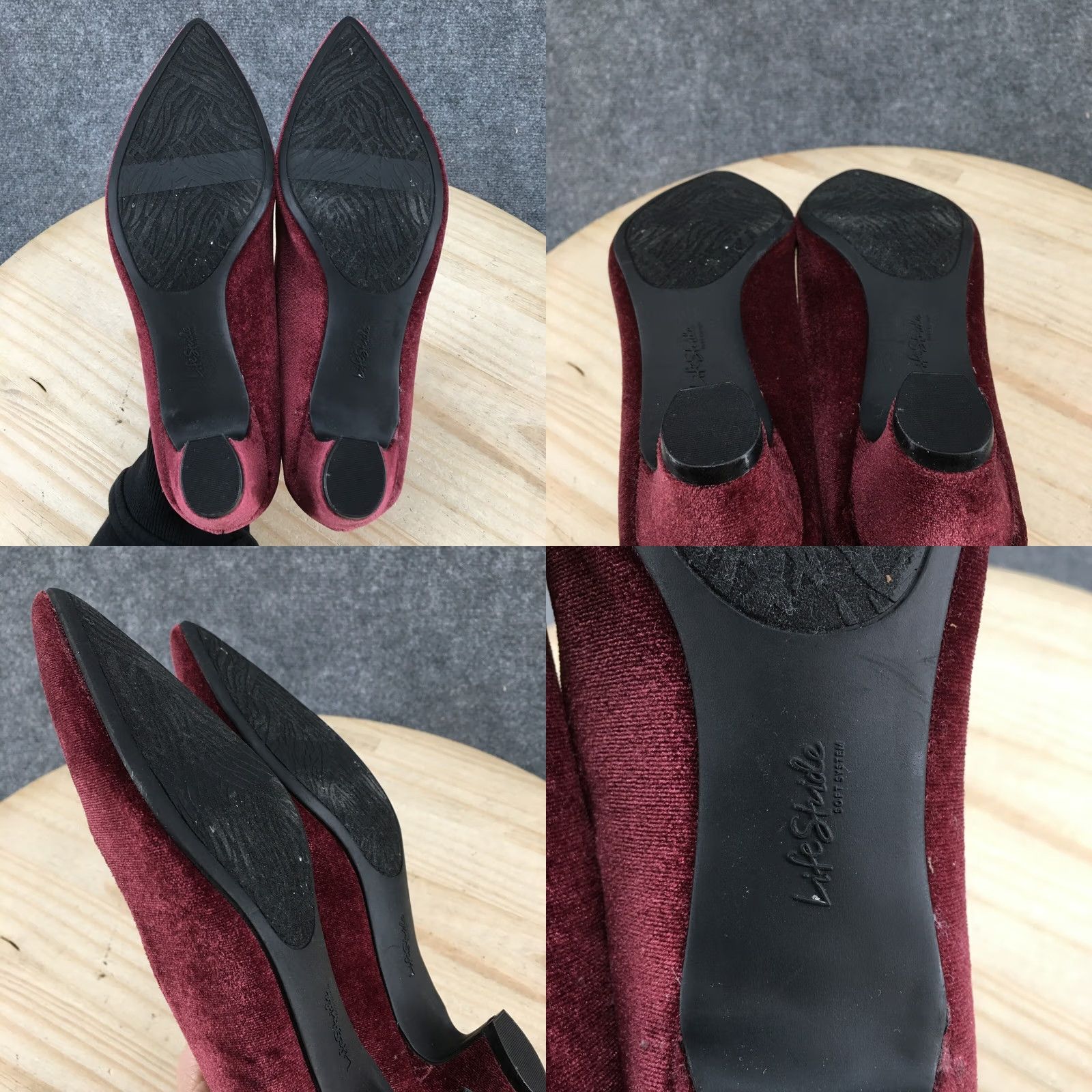 Vintage Life Stride Heels Pumps Minx Red Slip On Womens 8 M Classic Pointed Comfort Block Heel Size US 8 / IT 38 - 9 Thumbnail