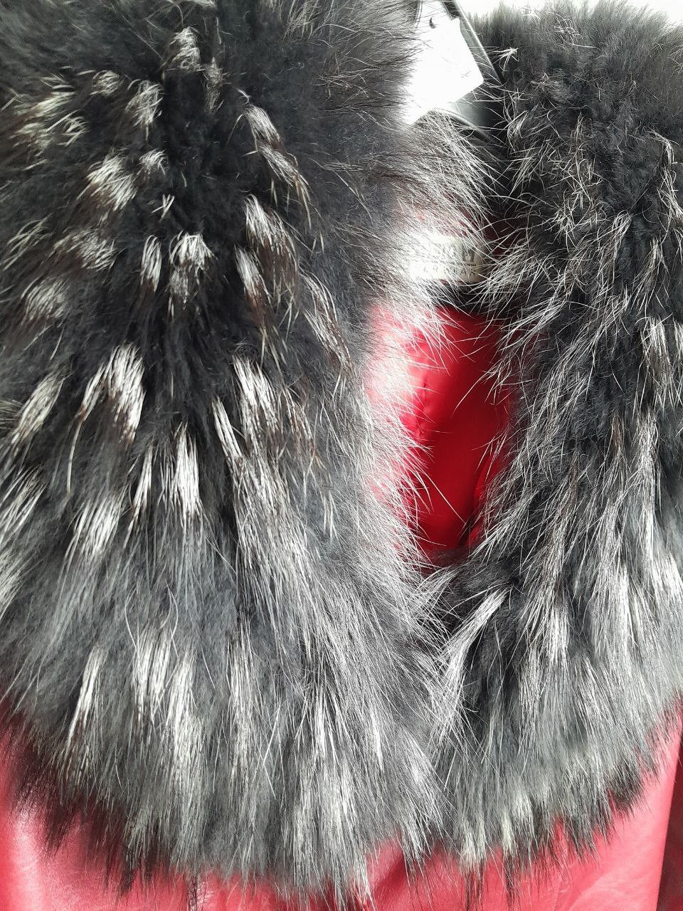 Mephisto Mephisto red leather women's coat fur fox size M Size M / US 6-8 / IT 42-44 - 6 Thumbnail