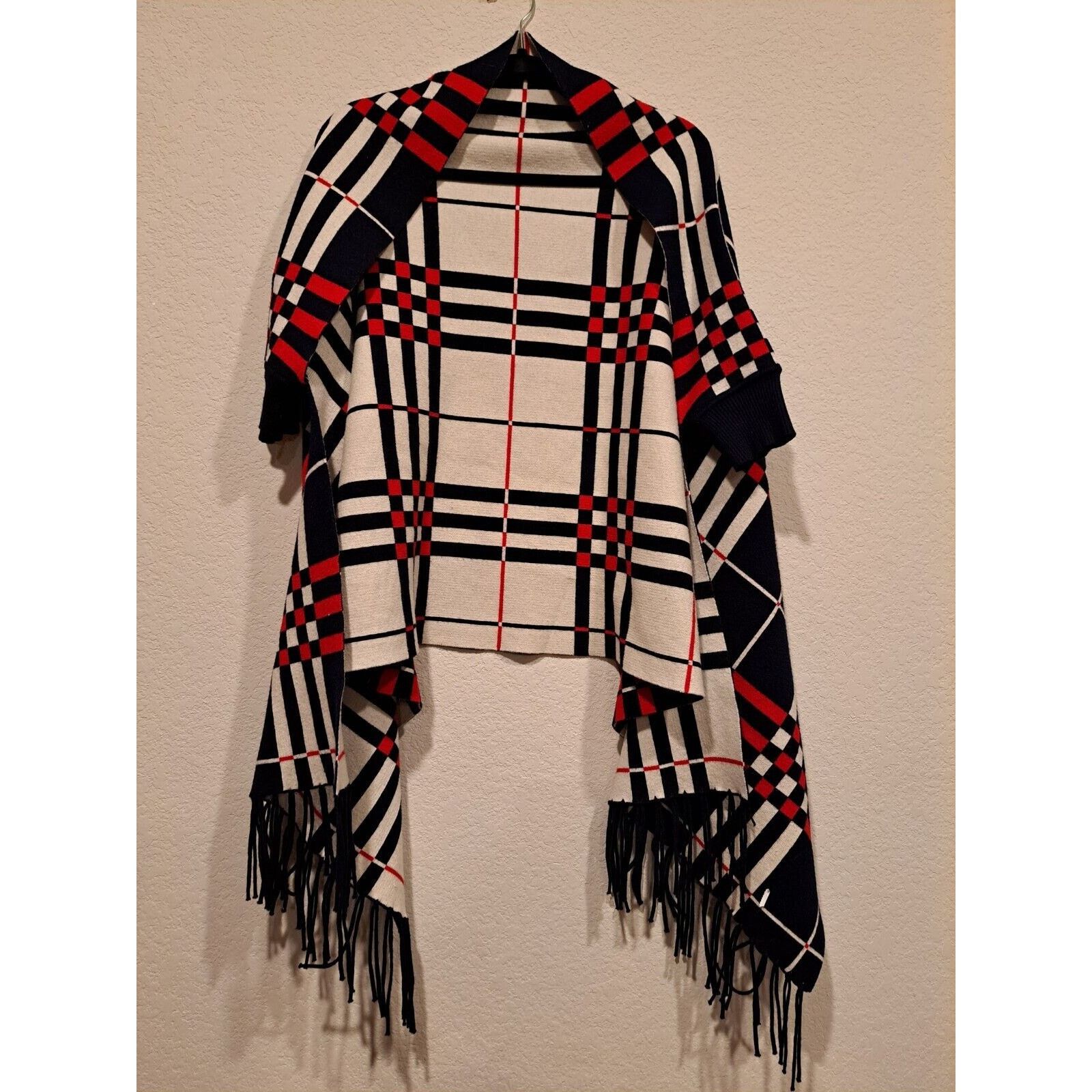 Other Cherie Bliss Shaw Scarf Shrug sweater plaid fringe one size Size ONE SIZE - 6 Thumbnail