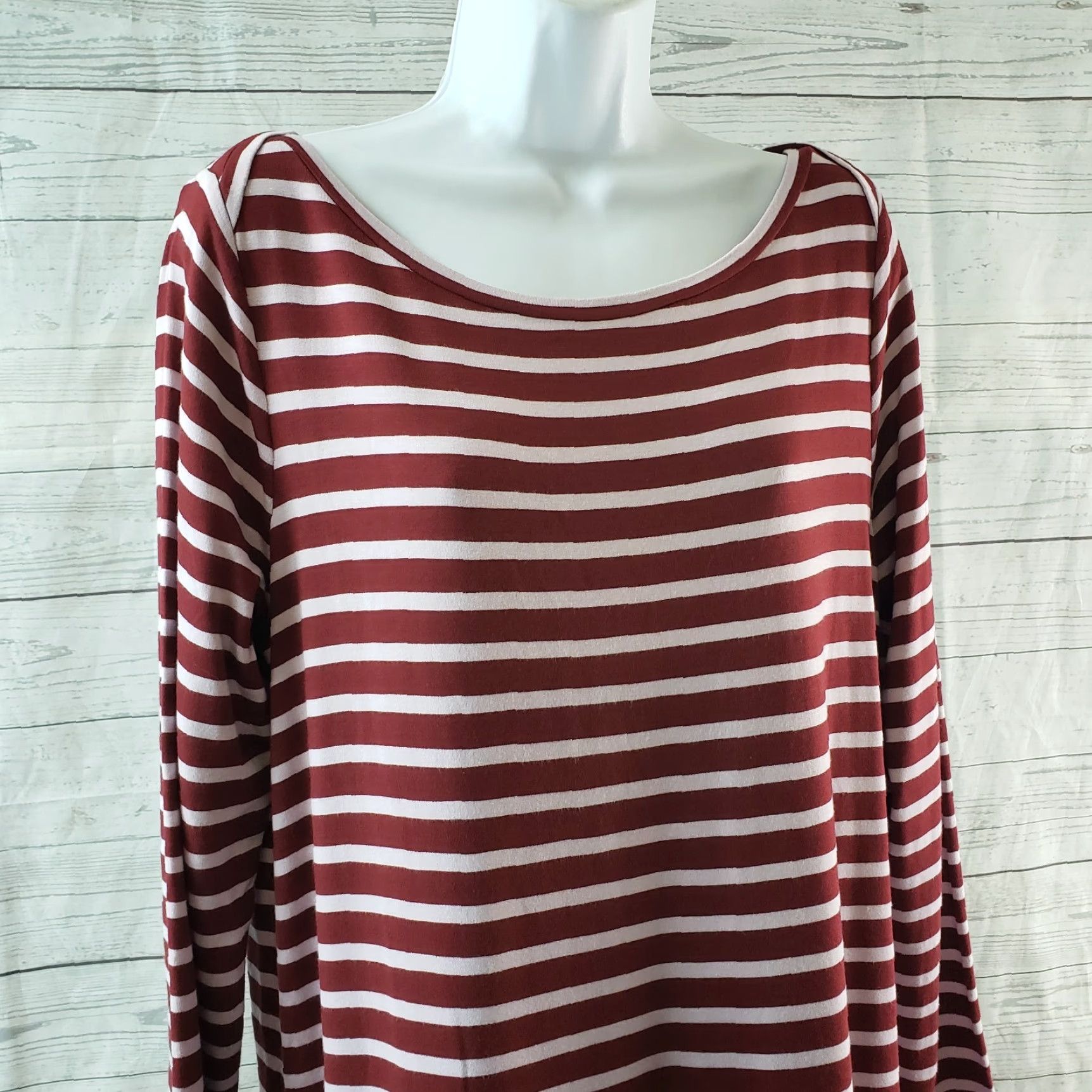 Lou & Grey Lou & Grey Womens Long Sleeve Dress L Striped Rayon Blend Multicolor Casual Mini 90s? Size L / US 10 / IT 46 - 2 Thumbnail