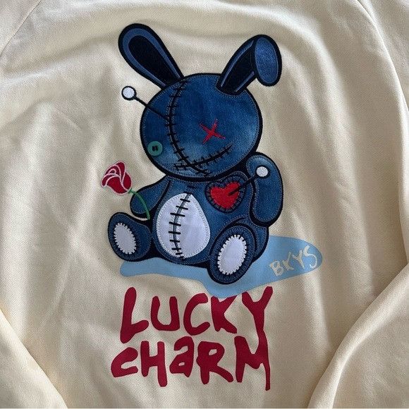 Other BKYS Lucky Charm Embroidered Butter Yellow Sweatshirt Size US L / EU 52-54 / 3 - 4 Thumbnail