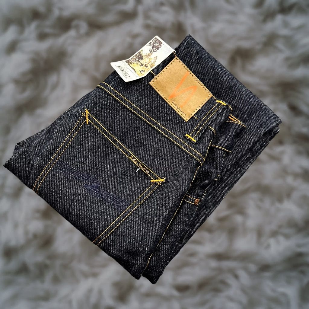 Nudie Jeans Nudie Jeans Grim Tim Straight Denim Blue Navy W30 L32 Organic Button Fly Mens Size US 30 / EU 46 - 1 Thumbnail