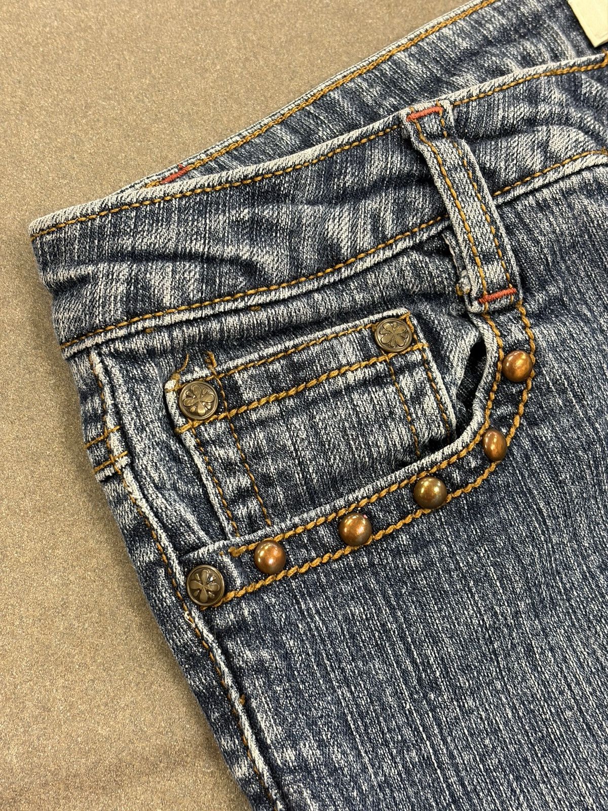 Other Cato Girls Jeans Denim Long Raw Hem Butterfly Studded Size 38" / US 16 / IT 52 - 7 Thumbnail