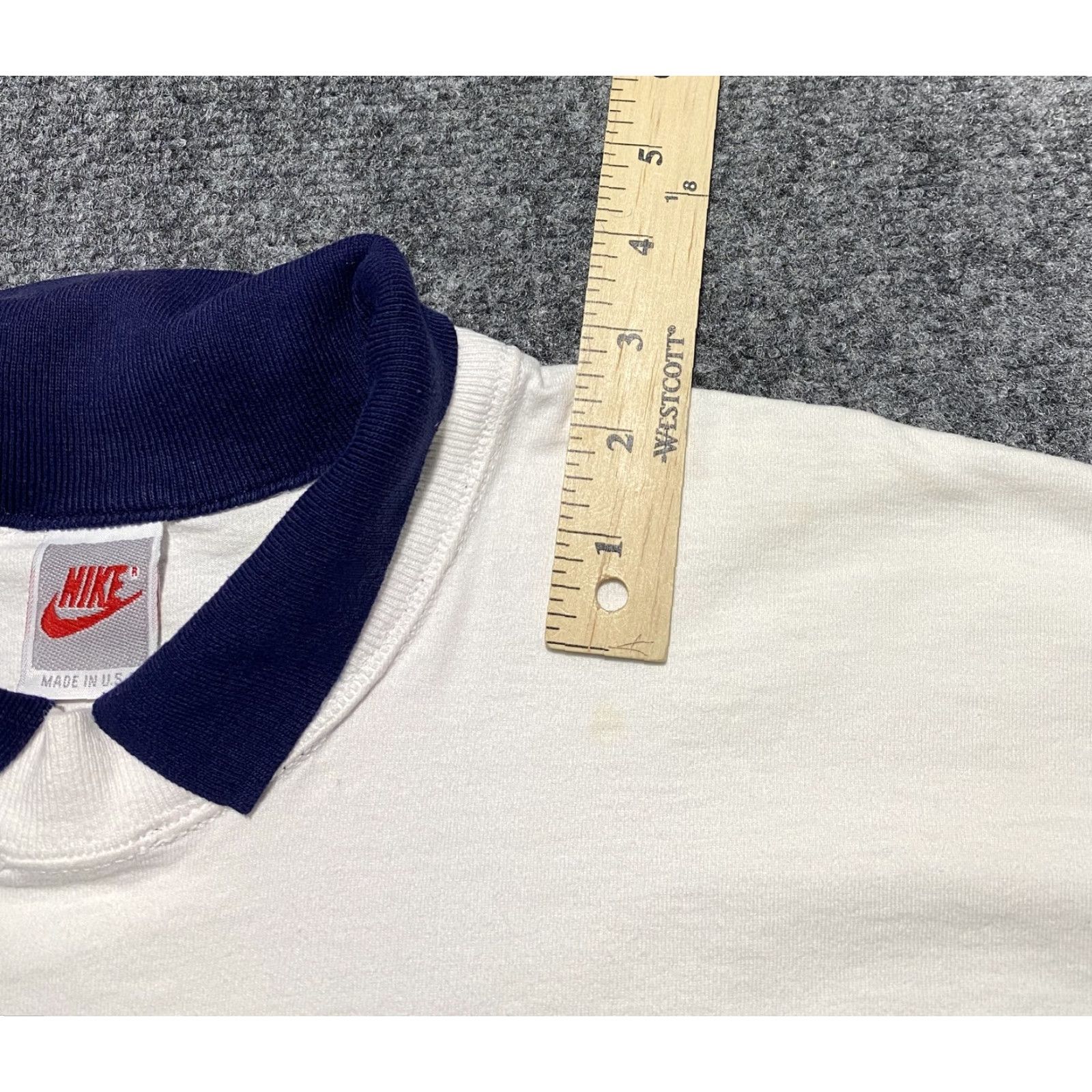 Nike VINTAGE Nike Shirt Mens Large White Just Do It Swoosh Polo Made USA 90s Size US L / EU 52-54 / 3 - 2 Thumbnail