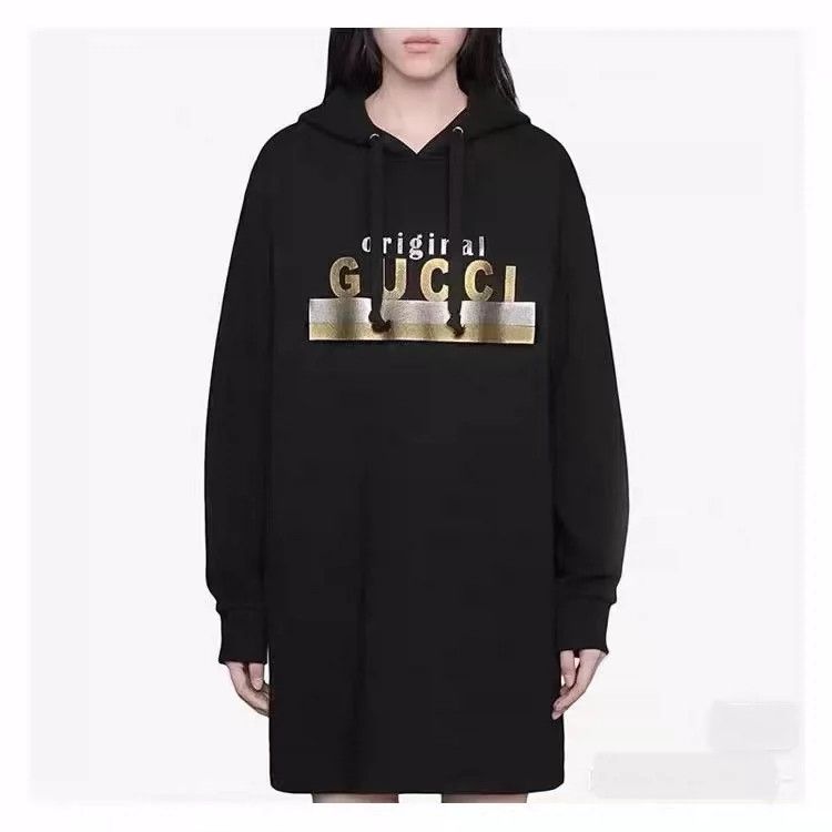 Gucci Gucci Long Black Hoodie Dress with Logo - dmc Size US XS / EU 42 / 0 - 1 Thumbnail