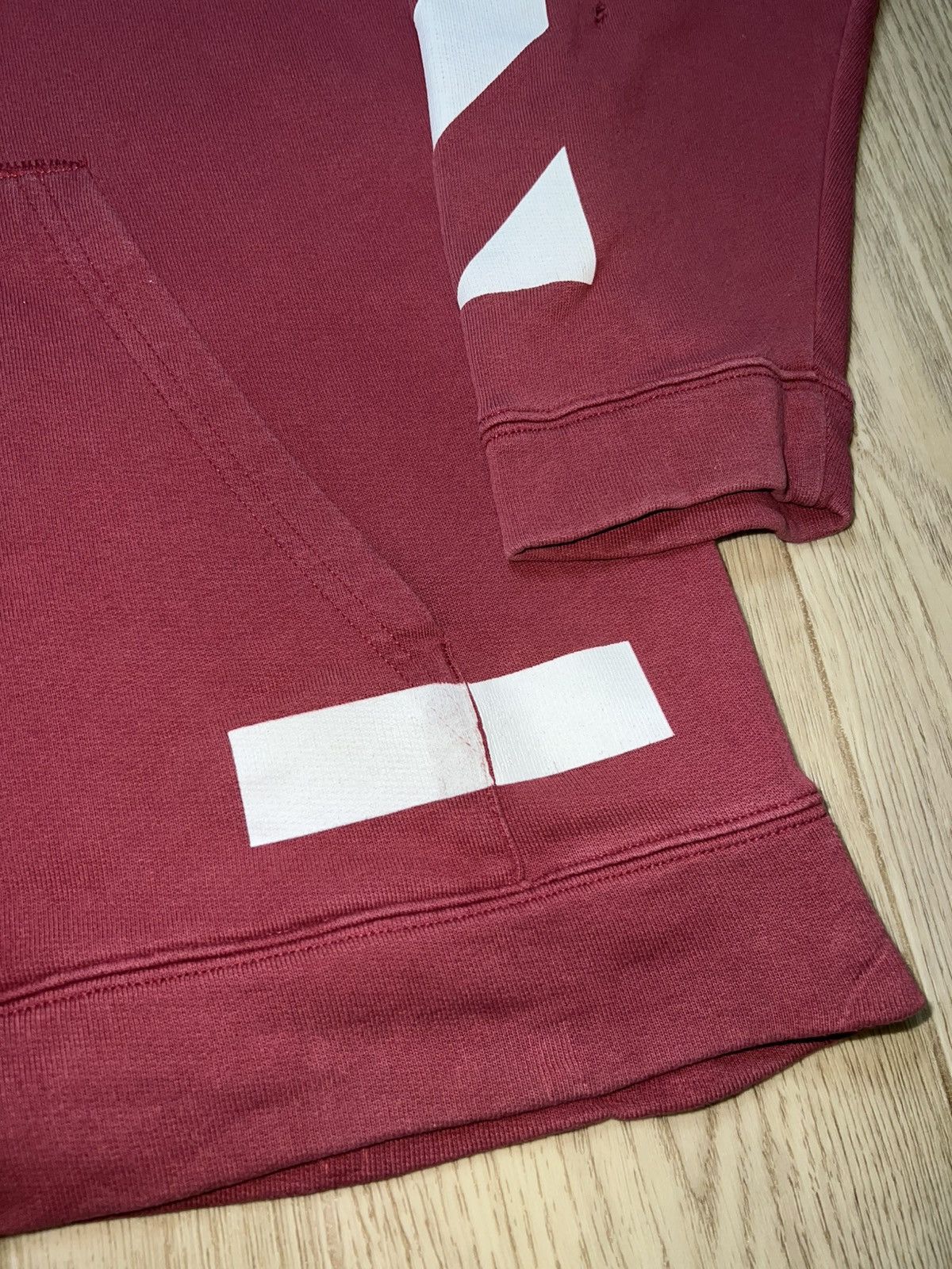 Off-White × Virgil Abloh Off-White Men's Red Diagonal Arrows Over Hoodie Size US M / EU 48-50 / 2 - 10 Thumbnail