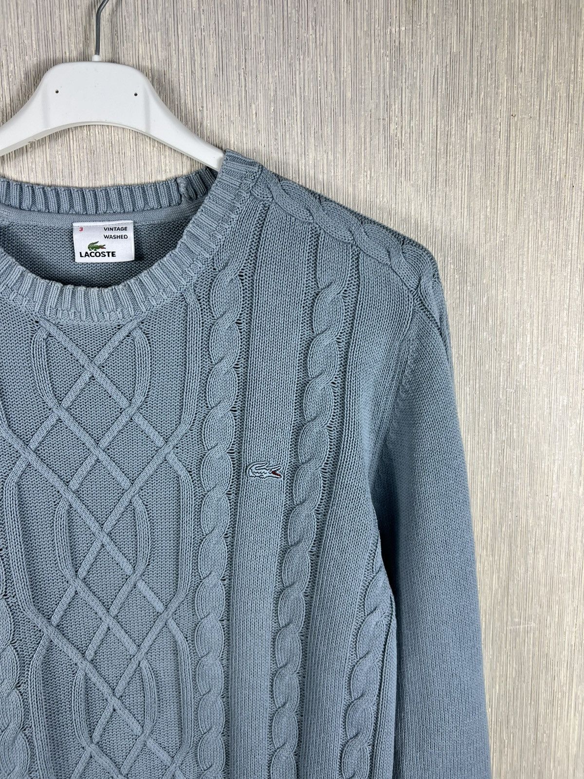 Lacoste Lacoste vintage washed cable knit sweater luxury old money Size US M / EU 48-50 / 2 - 3 Thumbnail