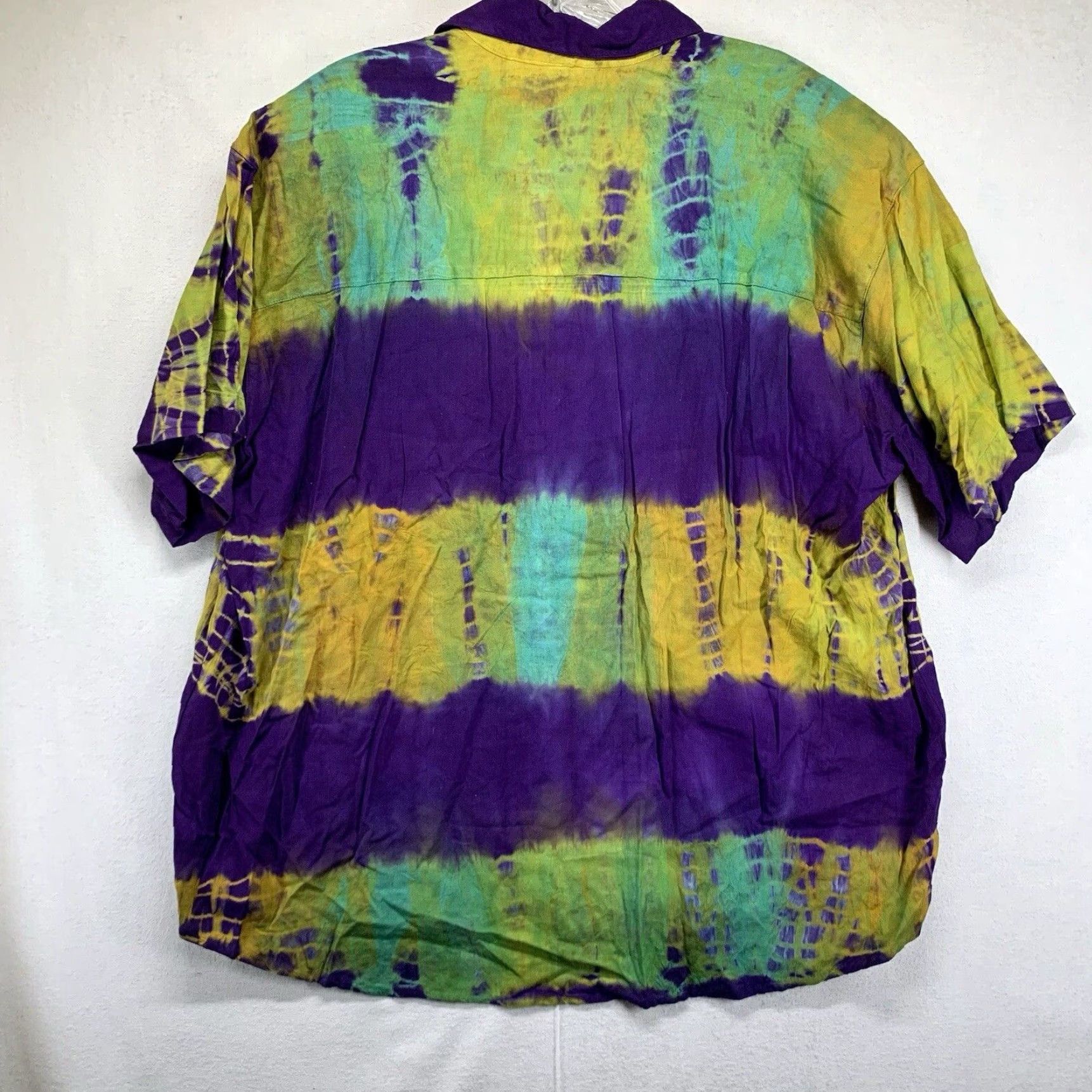 Vintage VINTAGE DD Diner Women's Casual Shirt Short Sleeve Medium Red 80s Bohemian Mardi Gras Size M / US 6-8 / IT 42-44 - 2 Thumbnail