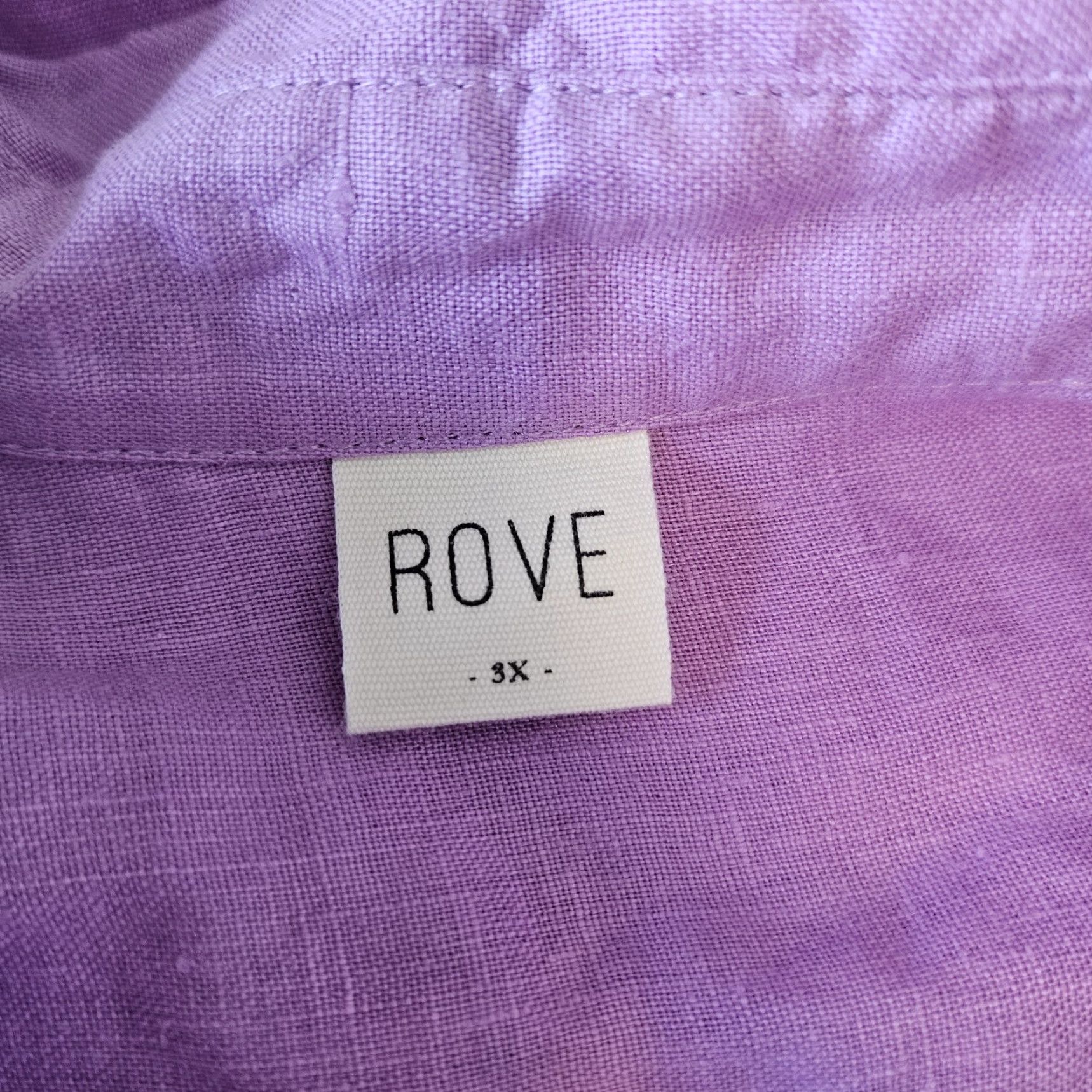 Vintage Rove Womens Linen Shirt Dress Sz 3X Purple Long Sleeve Shirt Dress Womens Plus 3X Purple Linen Size XXL / US 16-18 / IT 52-54 - 5 Thumbnail
