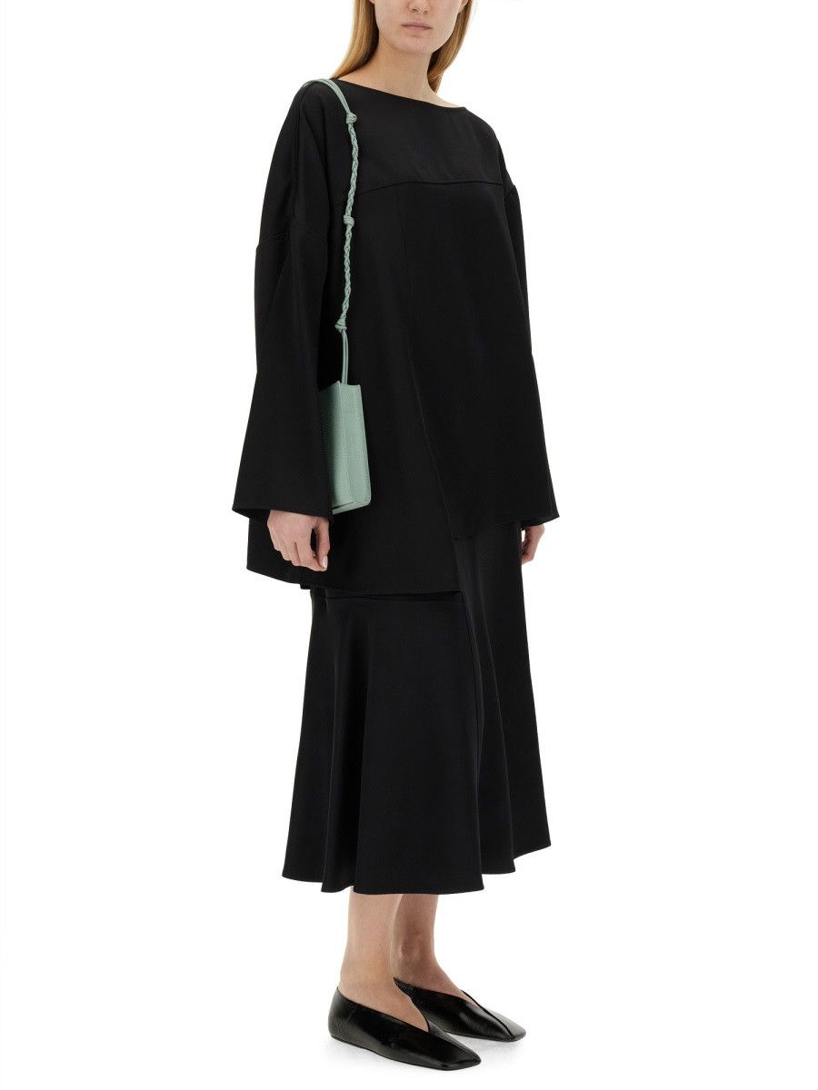 Jil Sander o1loc1c0426 Asymmetrical Viscose Top in Black Size M / US 6-8 / IT 42-44 - 2 Thumbnail