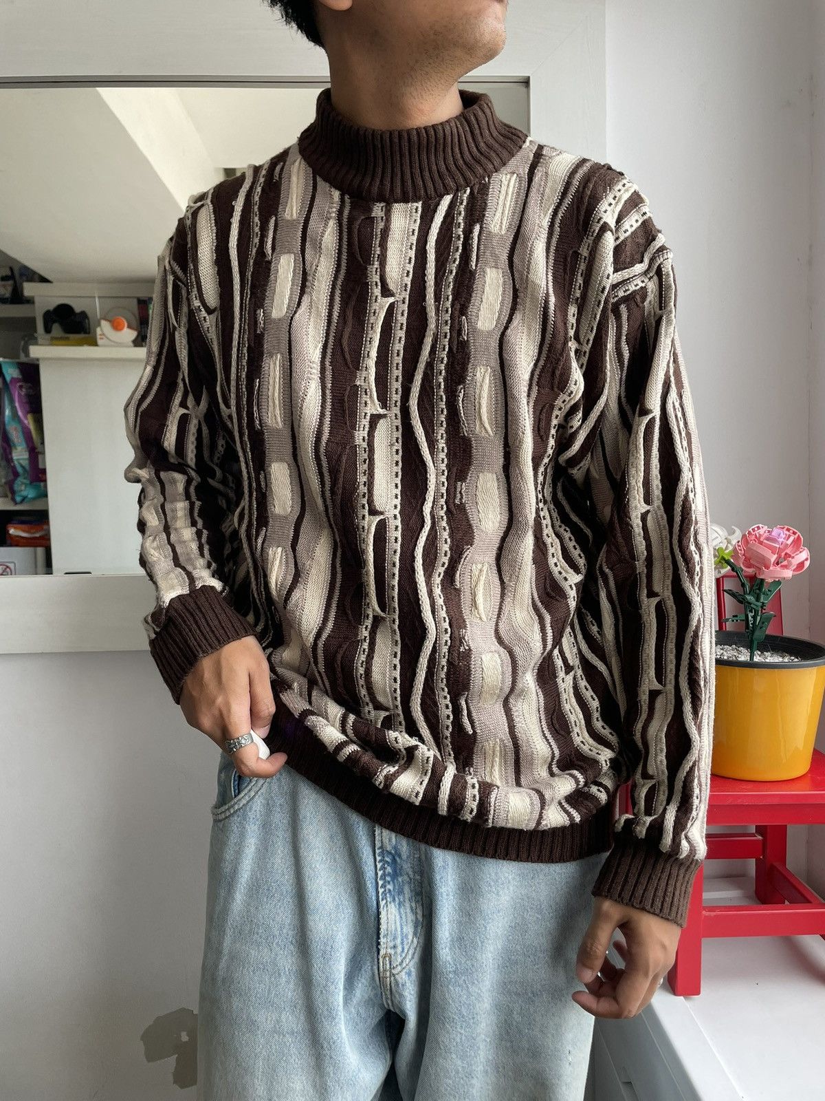 Vintage Vintage Rusia Knockout Signature 3D Cable Knit Sweater Size US XL / EU 56 / 4 - 19 Thumbnail