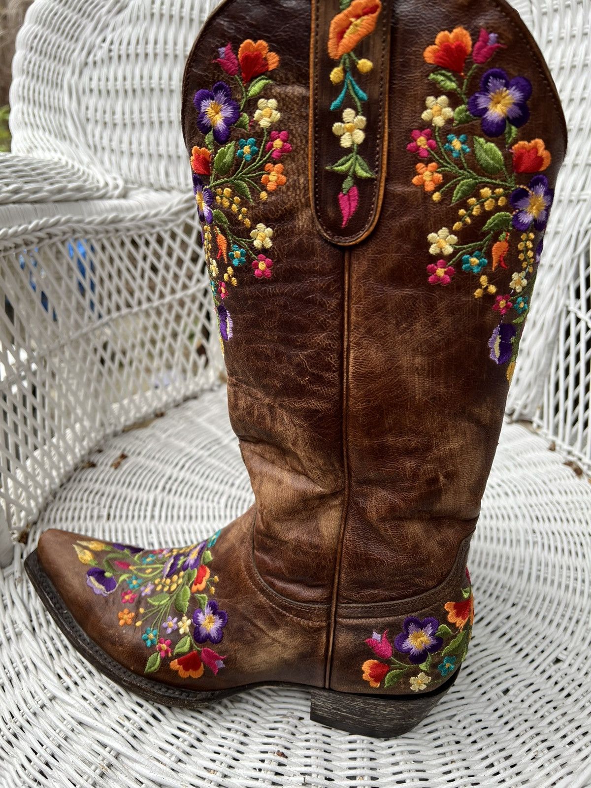 Old Gringo Old Gringo Sora 13" Flower Embroidery Cowboy Boots Size US 7 / IT 37 - 5 Thumbnail
