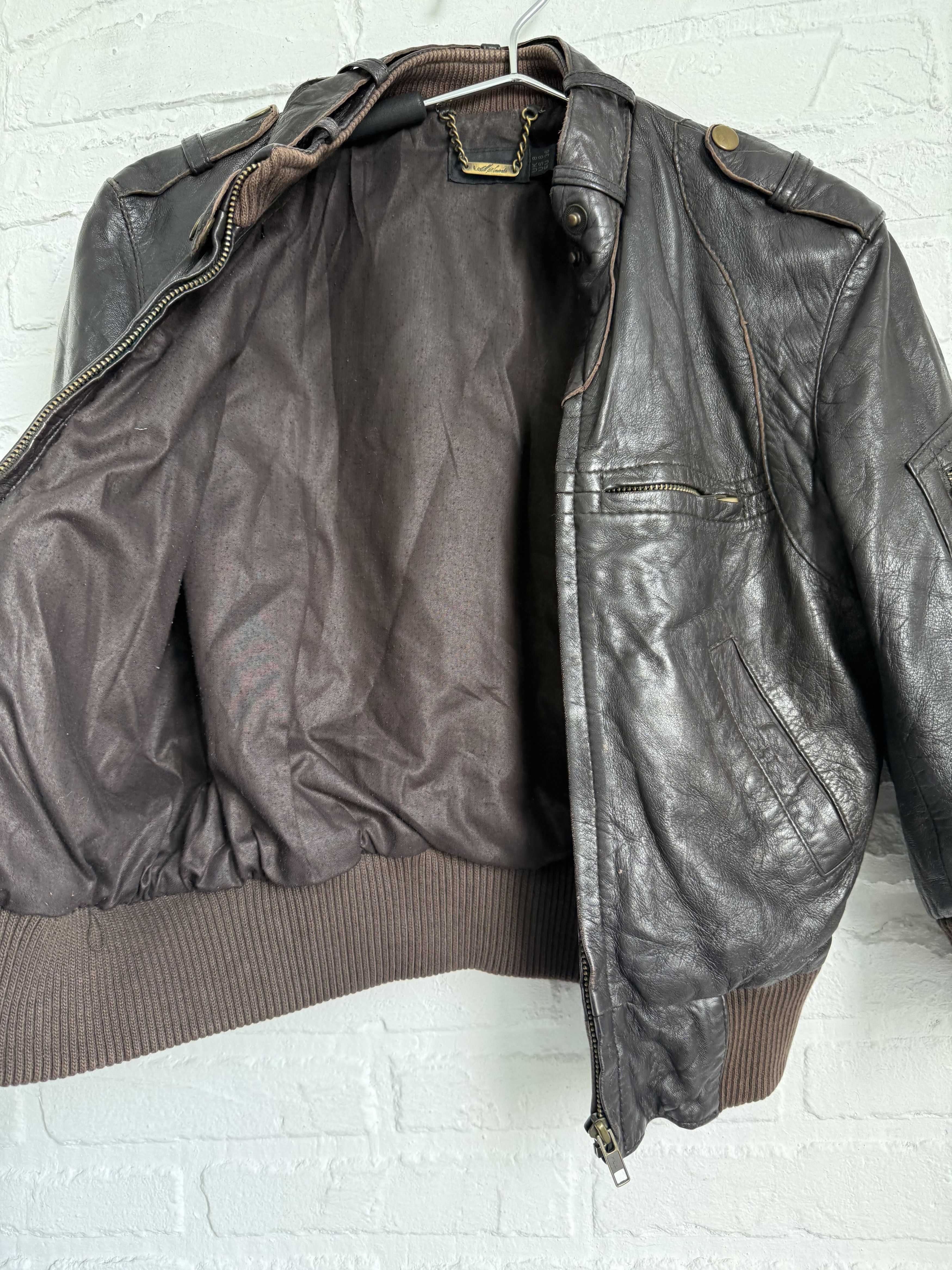 Allsaints × Vintage Vintage 2000s y2k Allsaints brown leather jacket Size XS / US 0-2 / IT 36-38 - 7 Thumbnail