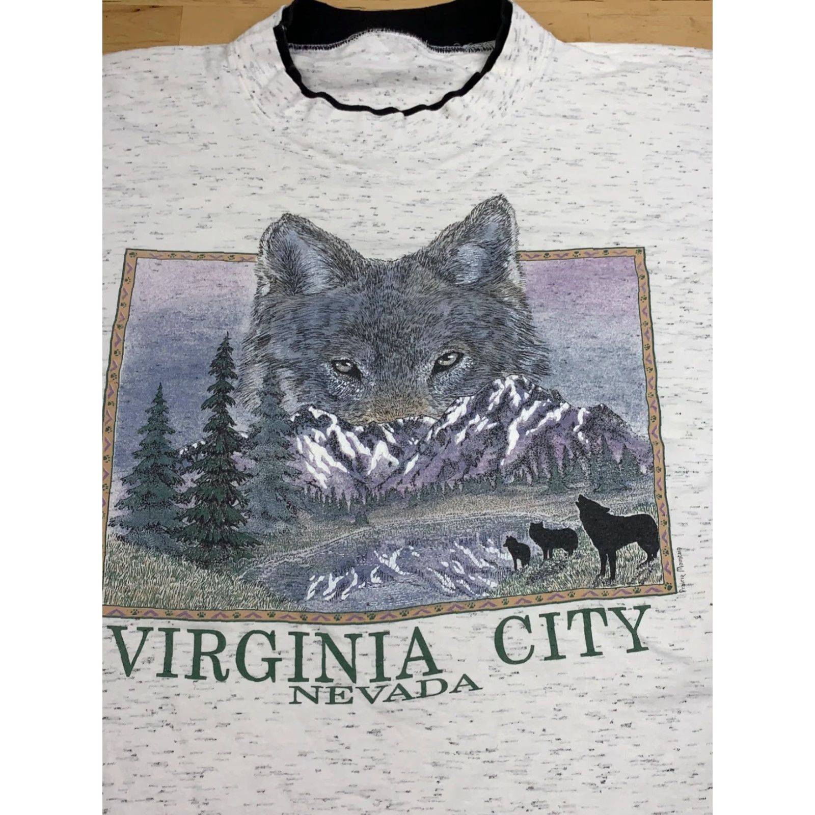 Vintage VINTAGE Virgina City Nevada Shirt Mens 2XL Gray Outdoor Wolf Mountains T-Shirt CottonNatureOutdoorWolvesMountains Mens 2XL Gray Size US XXL / EU 58 / 5 - 2 Thumbnail