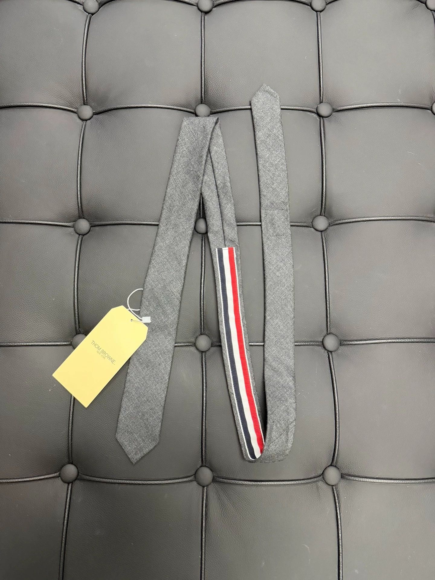 Thom Browne Thom Browne Classic Solid Charcoal Gray Wool Necktie Size ONE SIZE - 3 Thumbnail