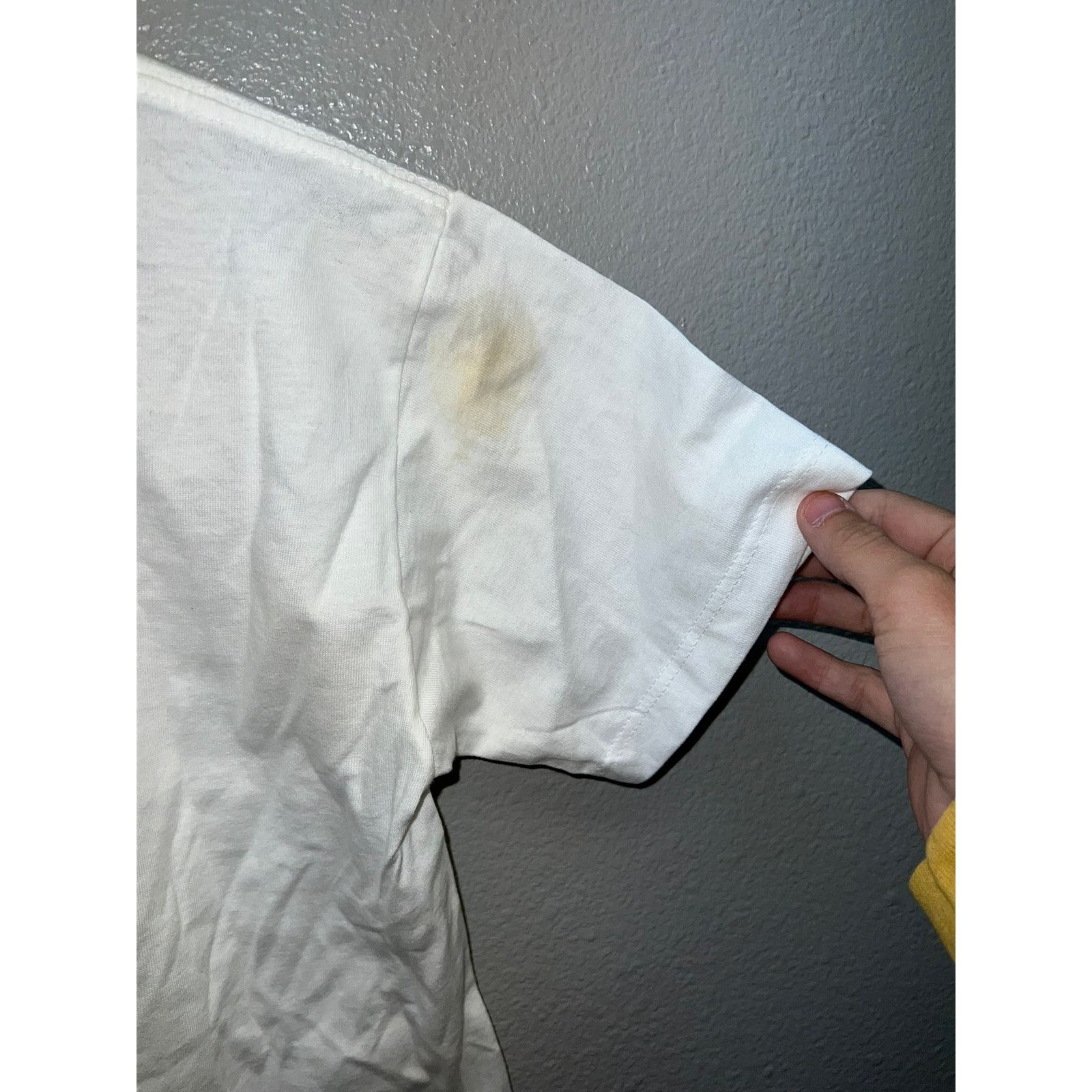 Jerzees Vintage White Blank Shirt Jerzees Stained On Sleeve Tee S Size US S / EU 44-46 / 1 - 8 Thumbnail