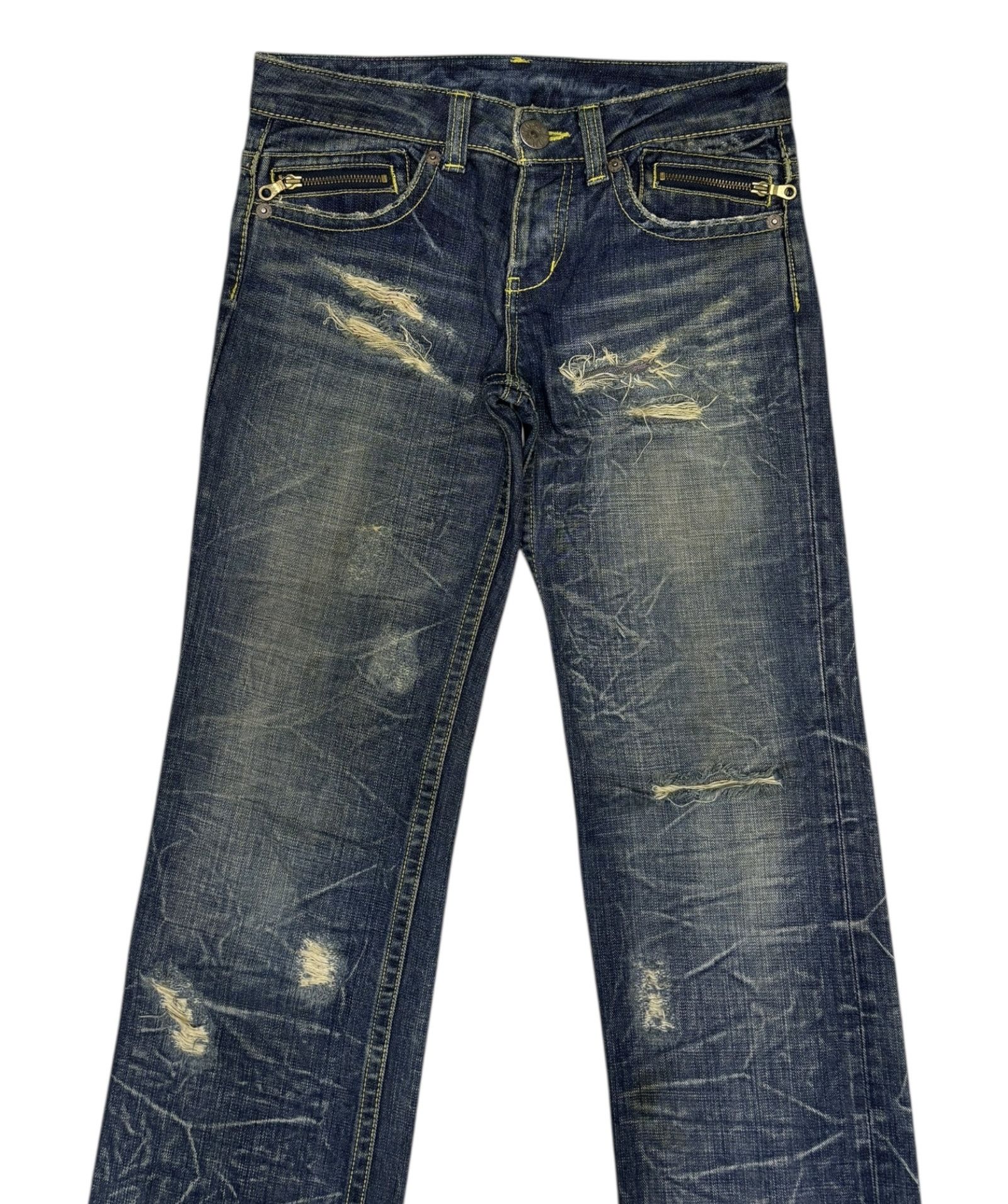 If Six Was Nine × Japanese Brand × Le Grande Bleu (L.G.B.) Vintage Co&Lu Cocolulu Statement Denim Jeans Low Rise Size US 31 - 4 Thumbnail