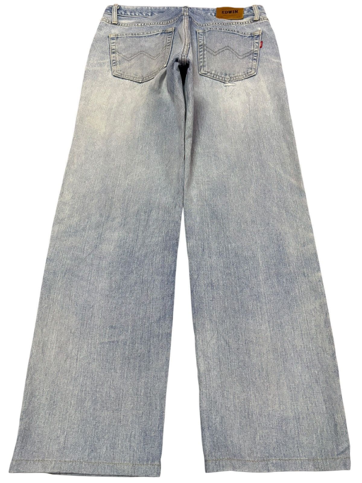 Edwin Vtg Edwin Japan 403 Blue Washed Distressed Jeans Size US 30 / EU 46 - 2 Thumbnail