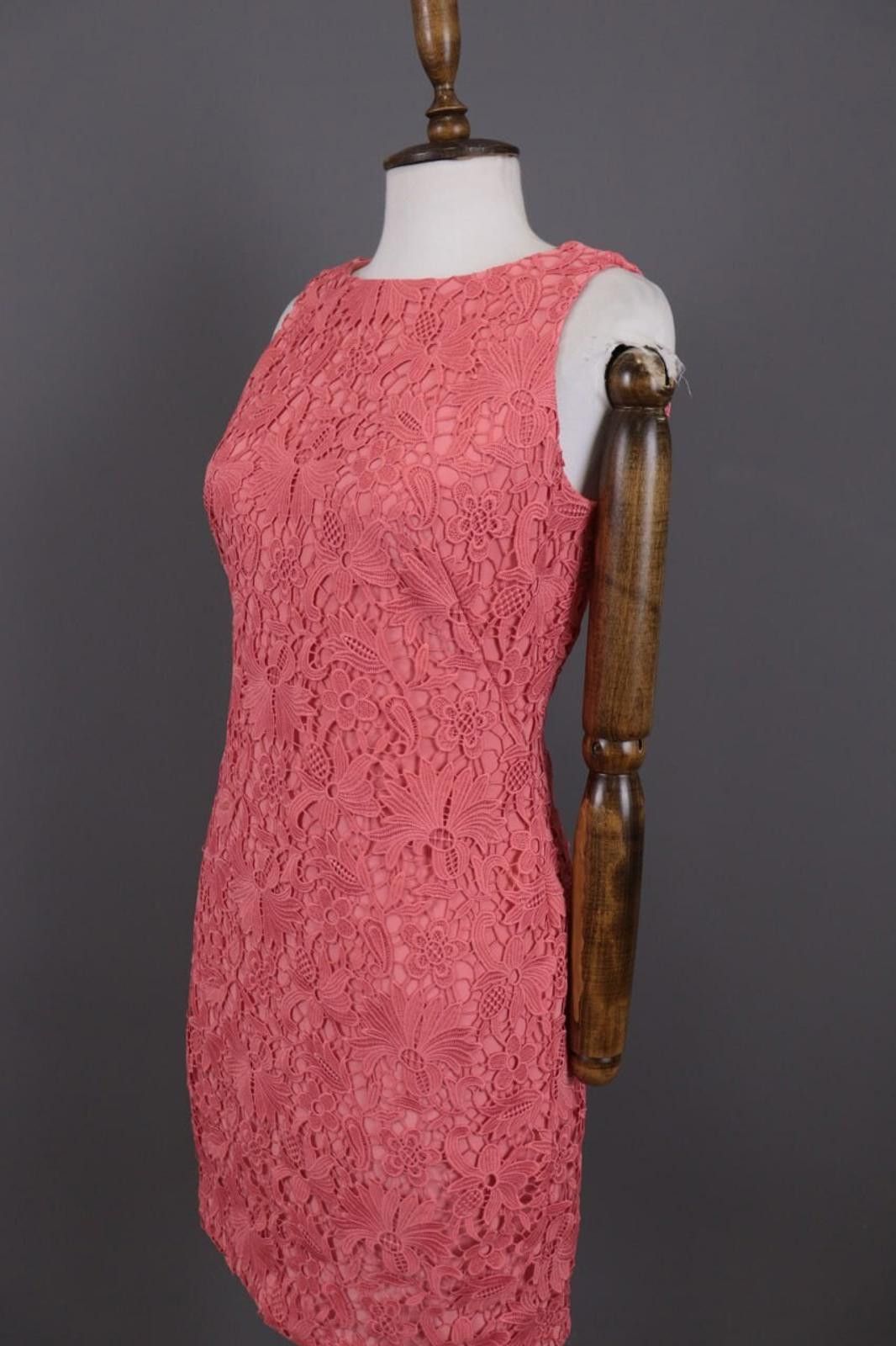 Lauren Ralph Lauren Lauren Ralph Lauren Pink Mesh Floral A-Line Dress Size 6 Size M / US 6-8 / IT 42-44 - 10 Thumbnail