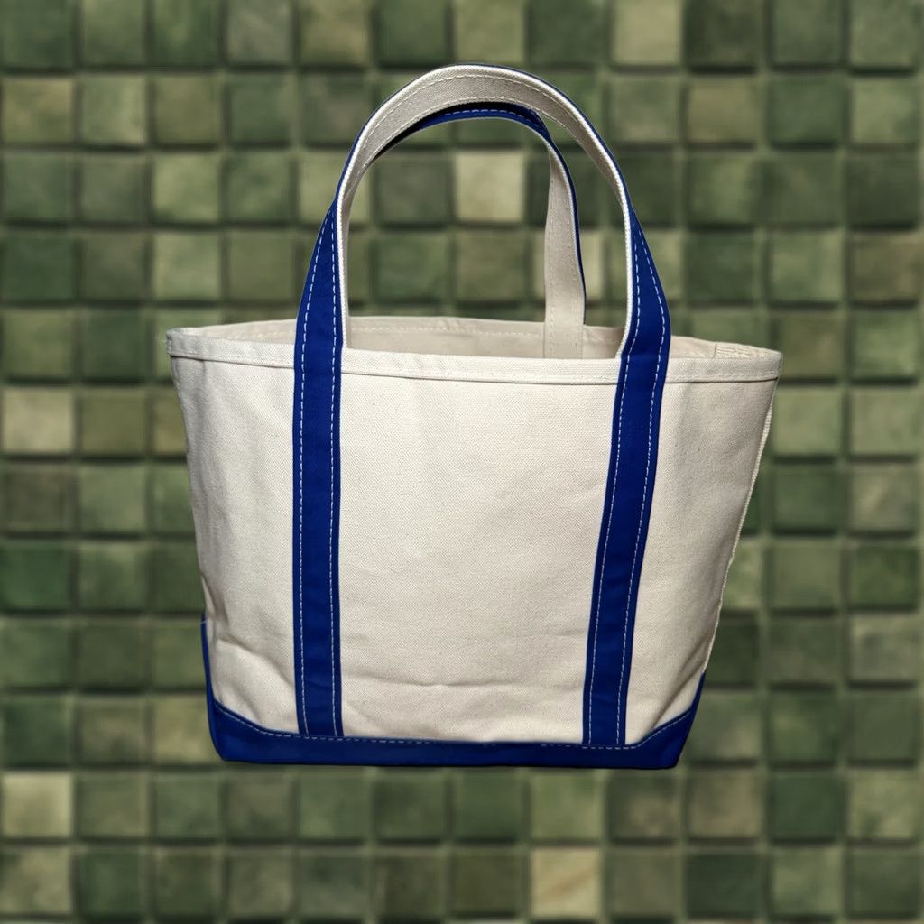 Vintage VINTAGE LL BEAN Boat And Tote Bag Canvas Embroidered “TOMMY” Monogram Blue Almond Medium Bag Womens/Mens Size ONE SIZE - 1 Thumbnail