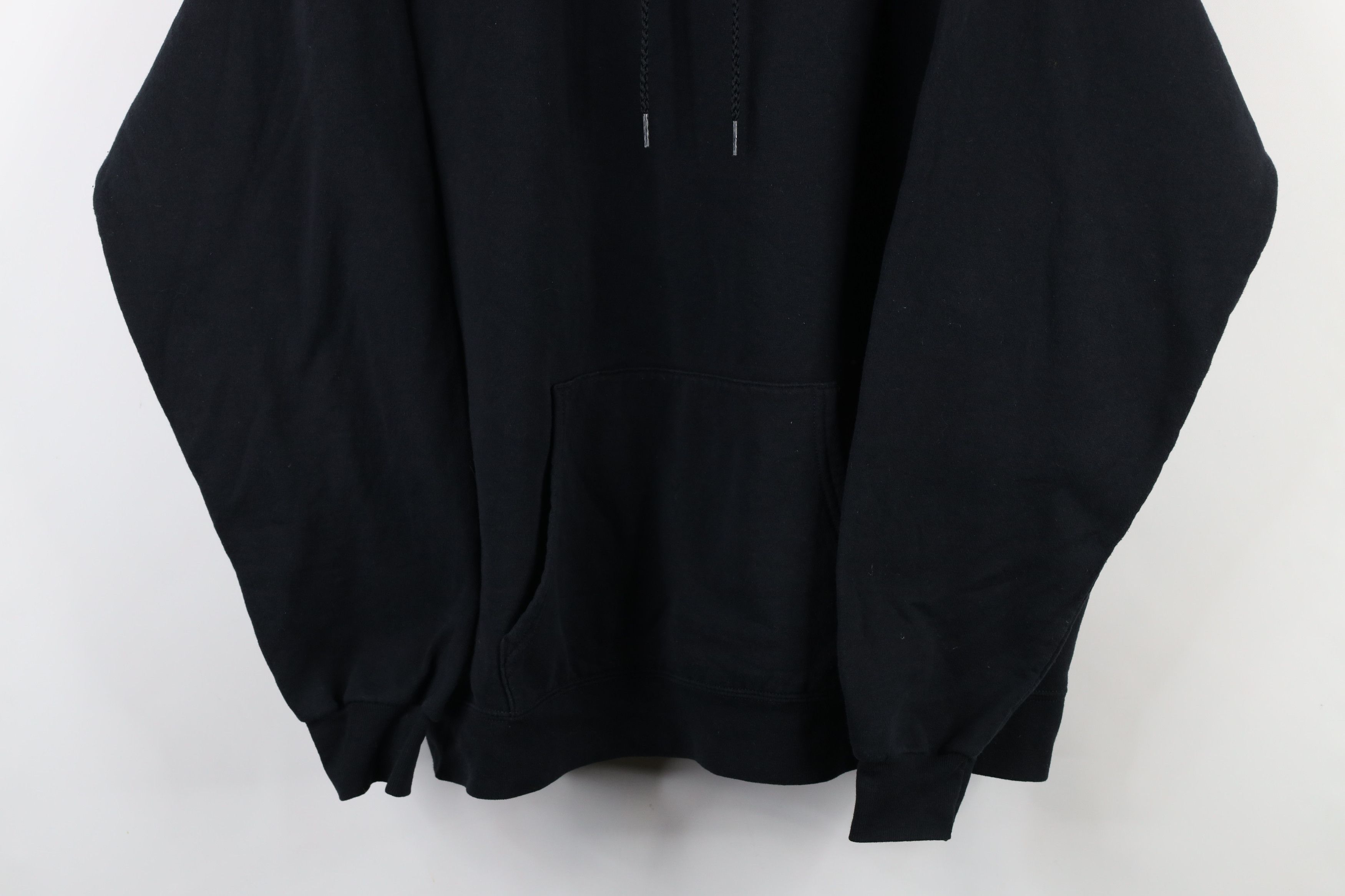 Vintage Vintage 90s Streetwear Faded Blank Hoodie Sweatshirt Black Size US XL / EU 56 / 4 - 3 Thumbnail