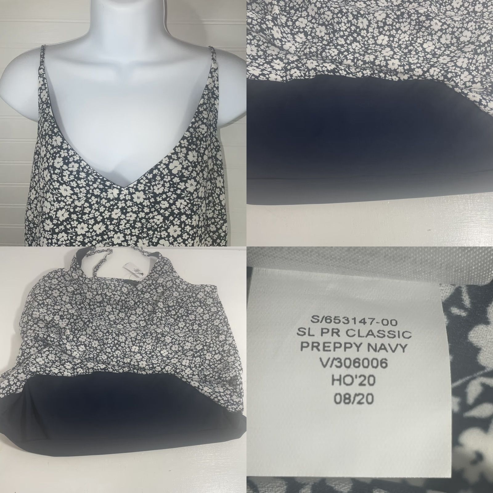 Banana Republic VINTAGE Banana Republic? No, Vintage: No. Banana Republic Women Blouse S Navy Blue Floral Spaghetti Sleeveless NWT Sized Small Size S / US 4 / IT 40 - 9 Thumbnail