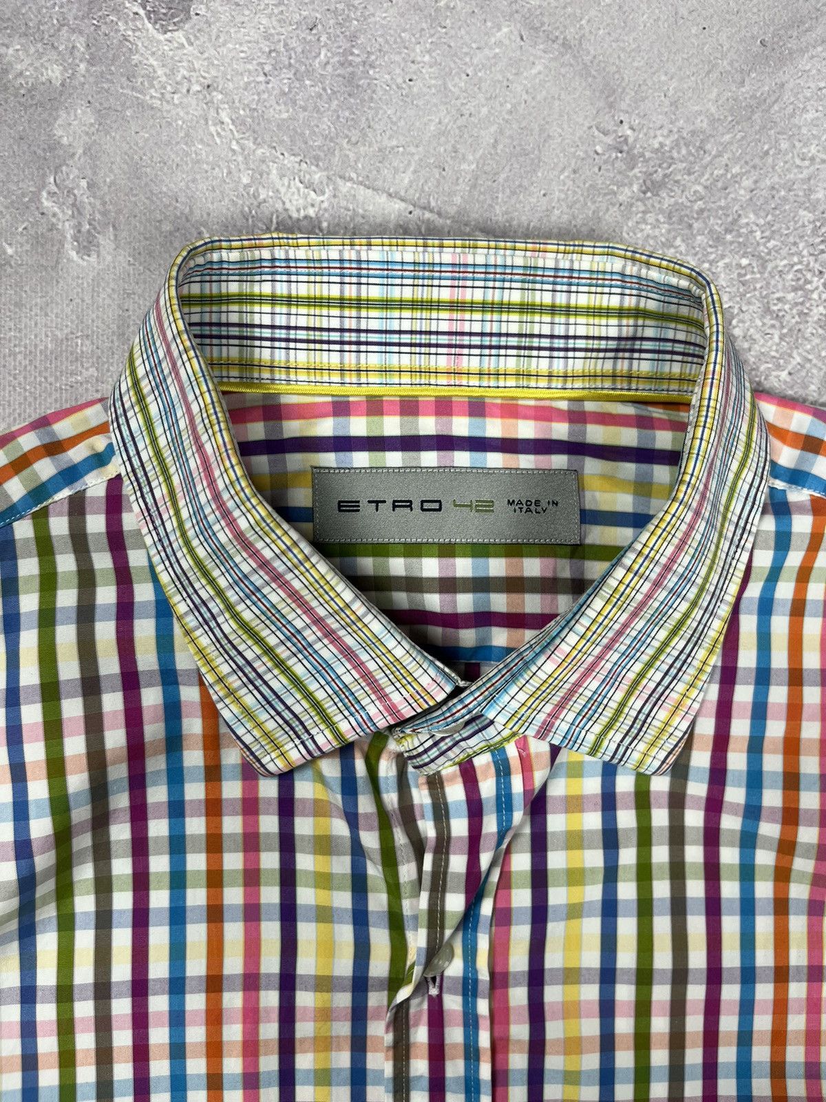 Etro Etro Multicolor Checkered luxury longsleeve shirt Size US XL / EU 56 / 4 - 3 Thumbnail