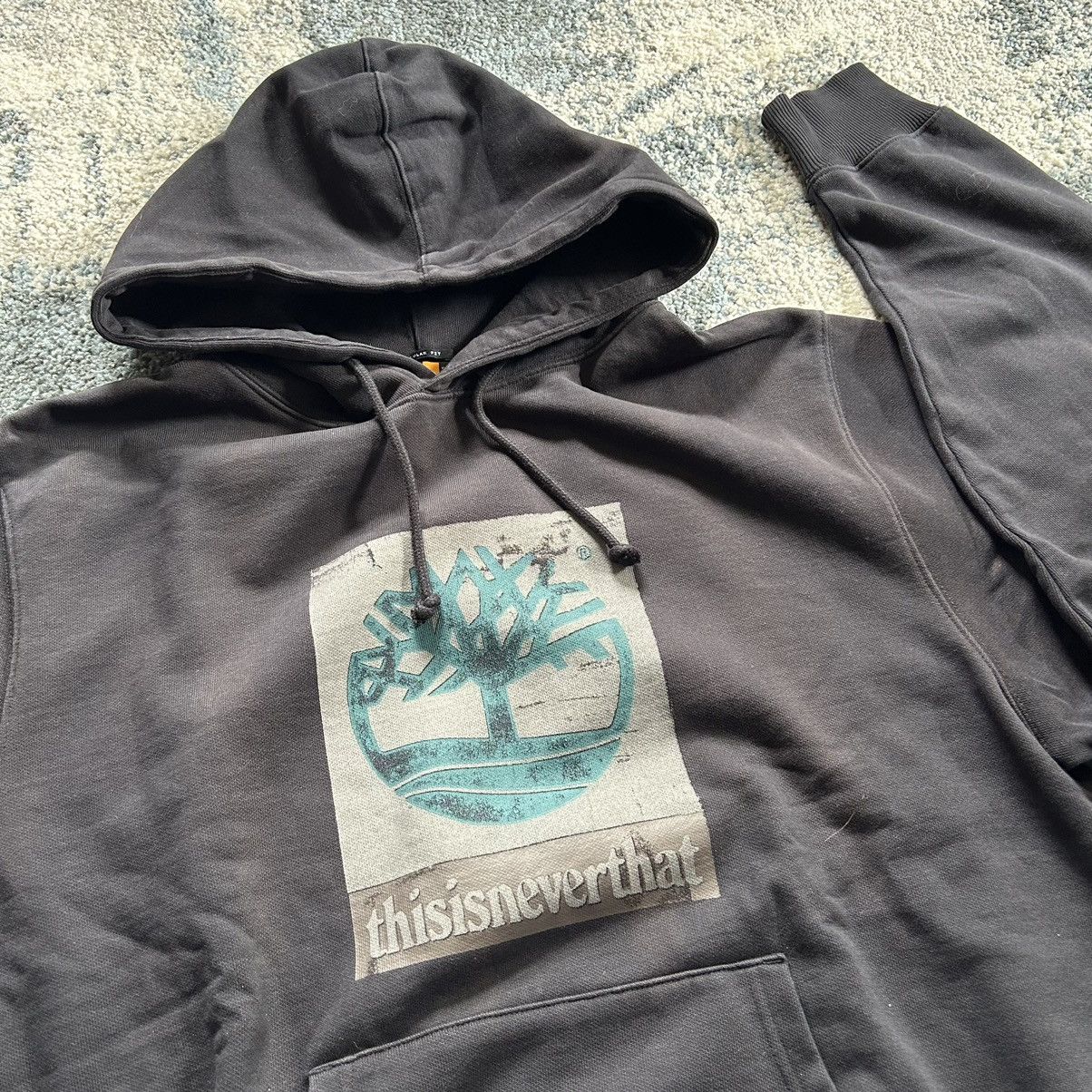 thisisneverthat TNT TiMBERLAND FADED HOODiE SWEATSHiRT ViNTAGE WASHED BLACK Size US L / EU 52-54 / 3 - 8 Thumbnail